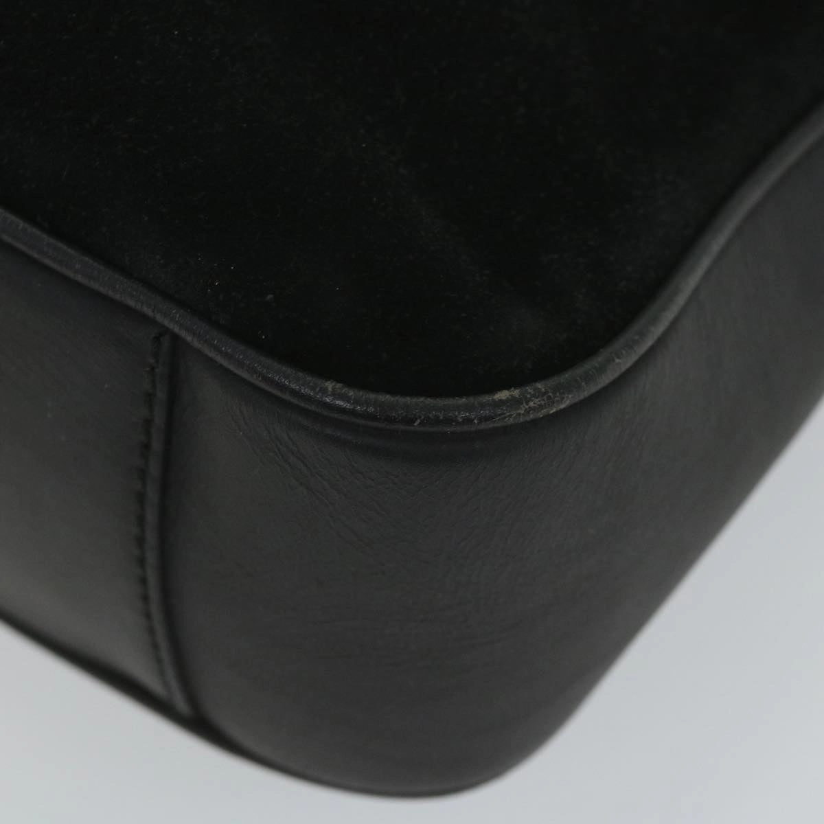 GUCCI Bamboo Shoulder Bag Suede 2way Black 001 1014 1638 0  ep2100