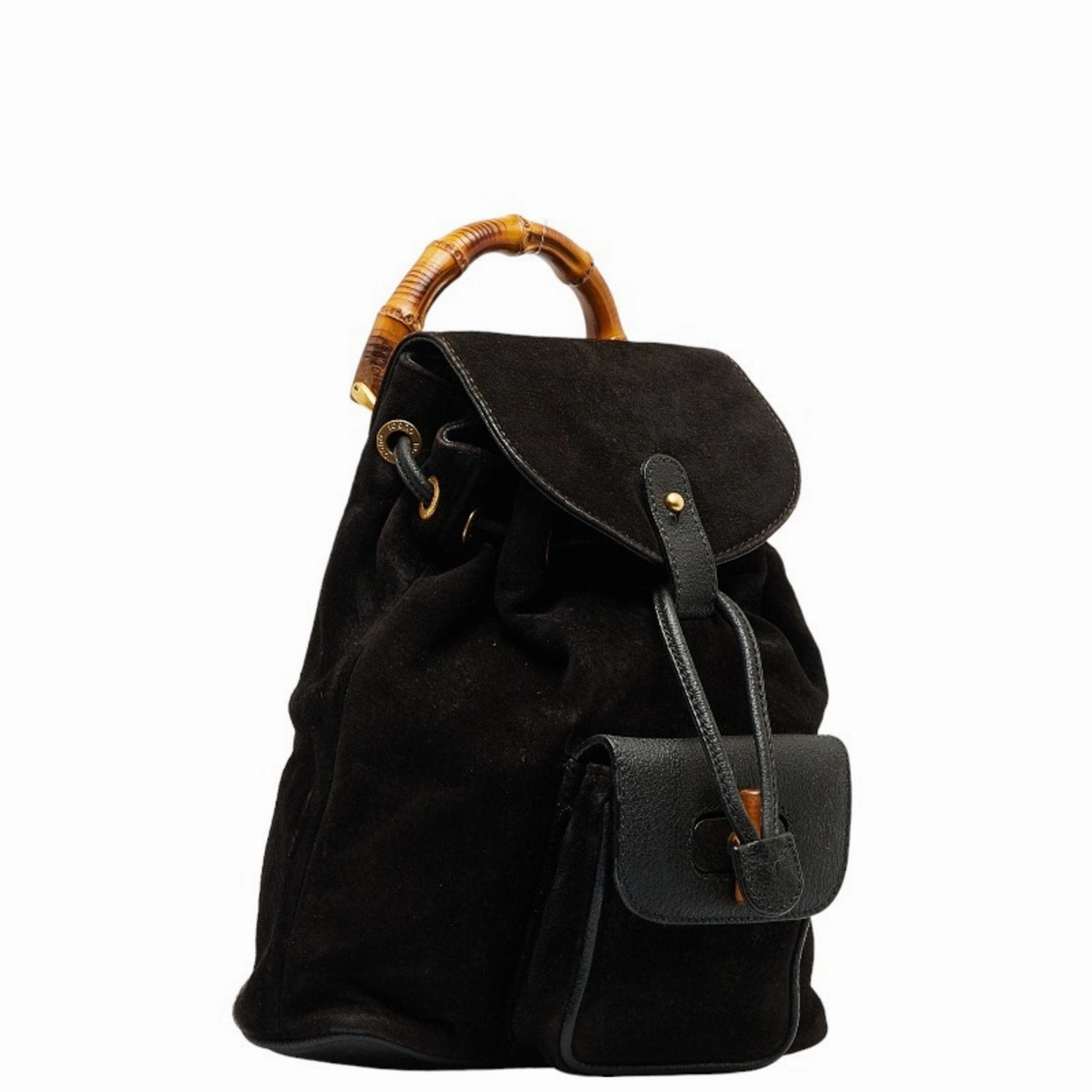 Gucci Bamboo  Suede Backpack Bag ()