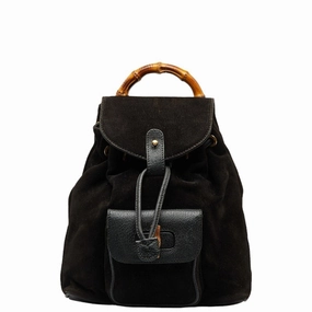Gucci Bamboo  Suede Backpack Bag ()