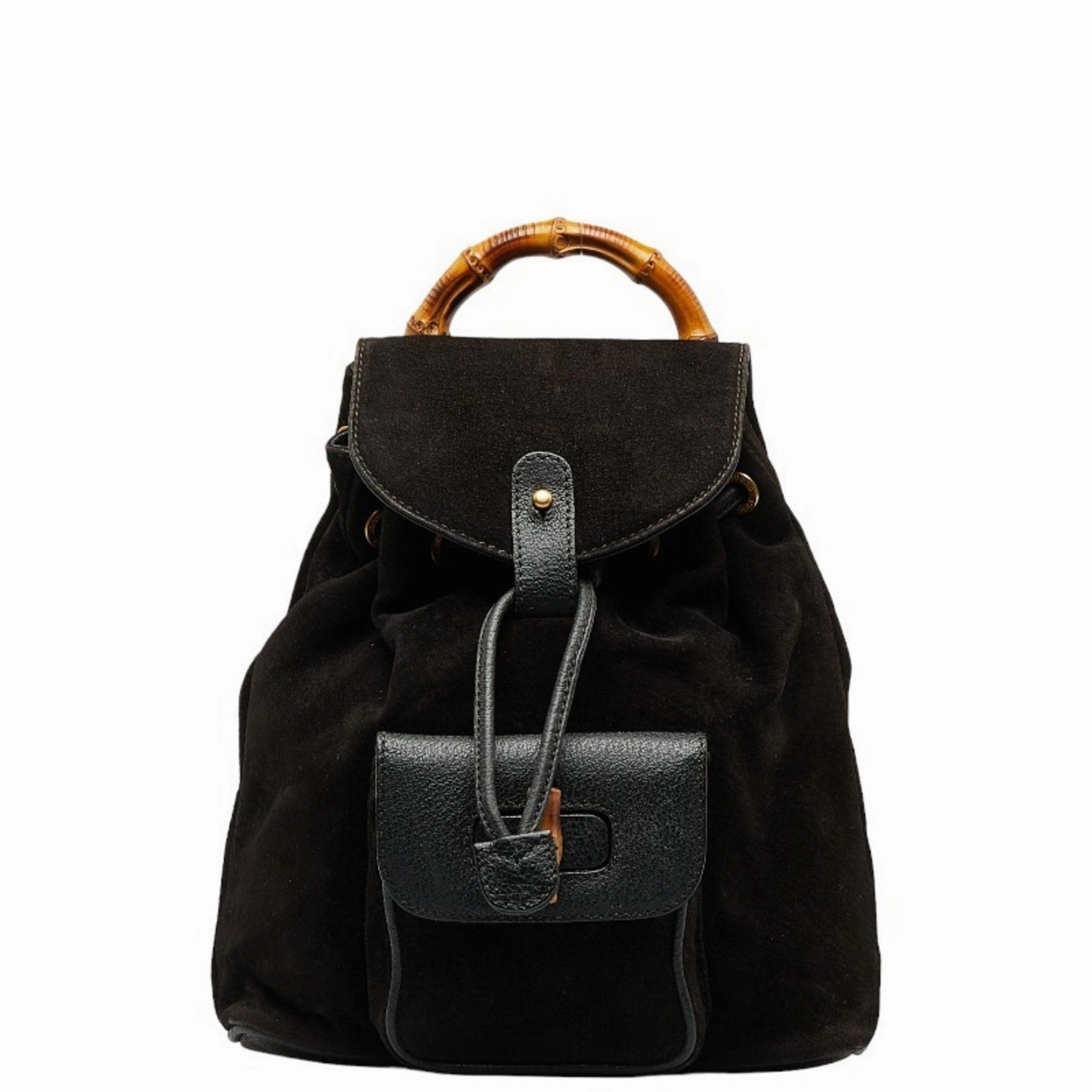 Gucci Bamboo  Suede Backpack Bag ()