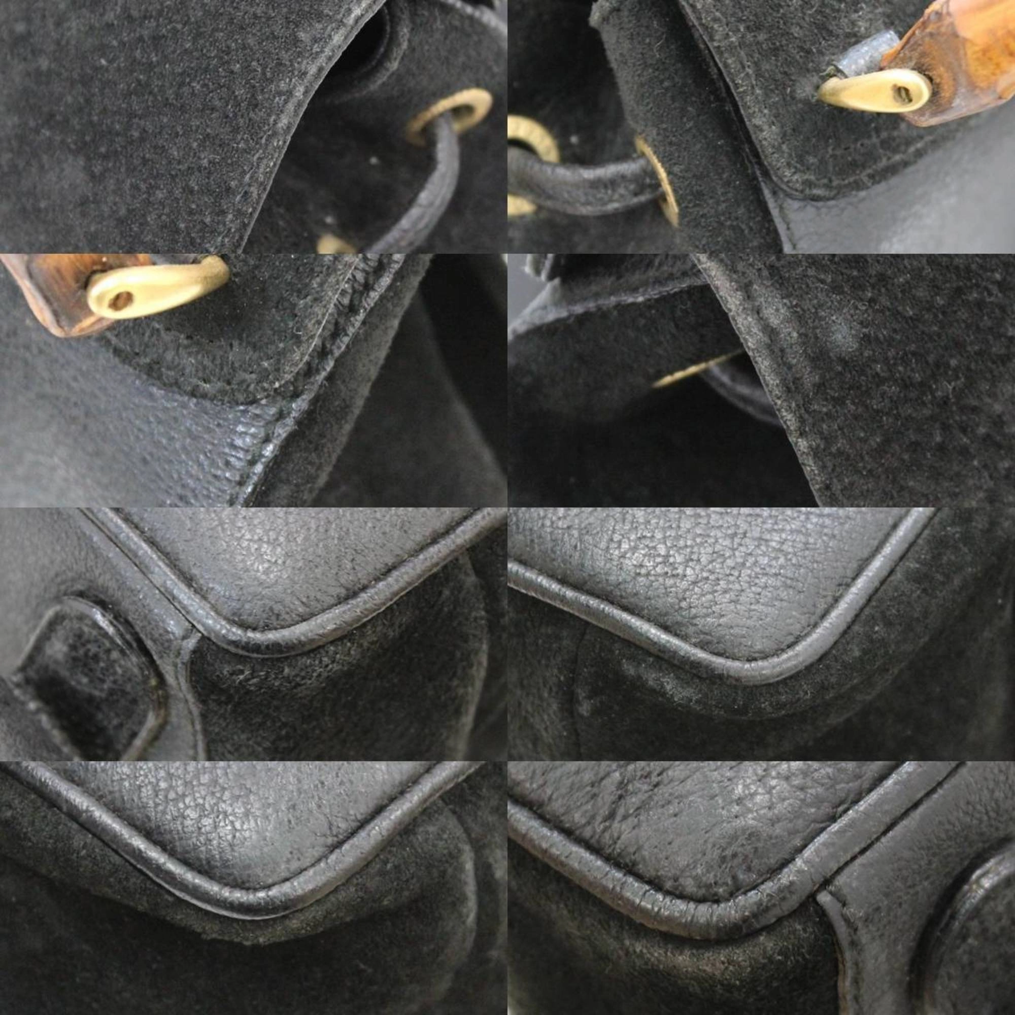 Gucci Bamboo  Suede Leather Backpack (Pre-Owned)