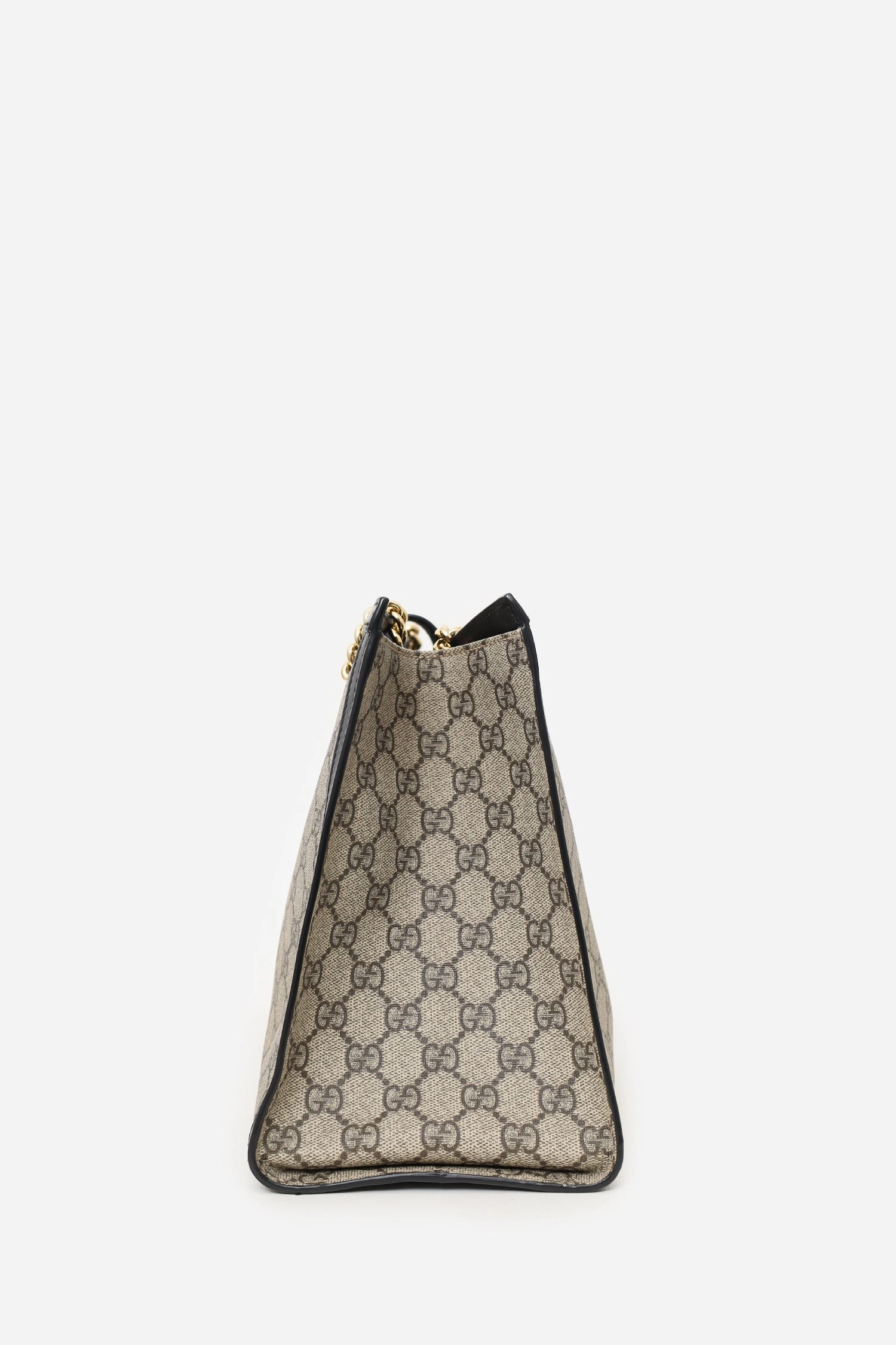 Gucci Black/Brown Leather/Coated Canvas GG Supreme Medium Padlock Shoulder Bag