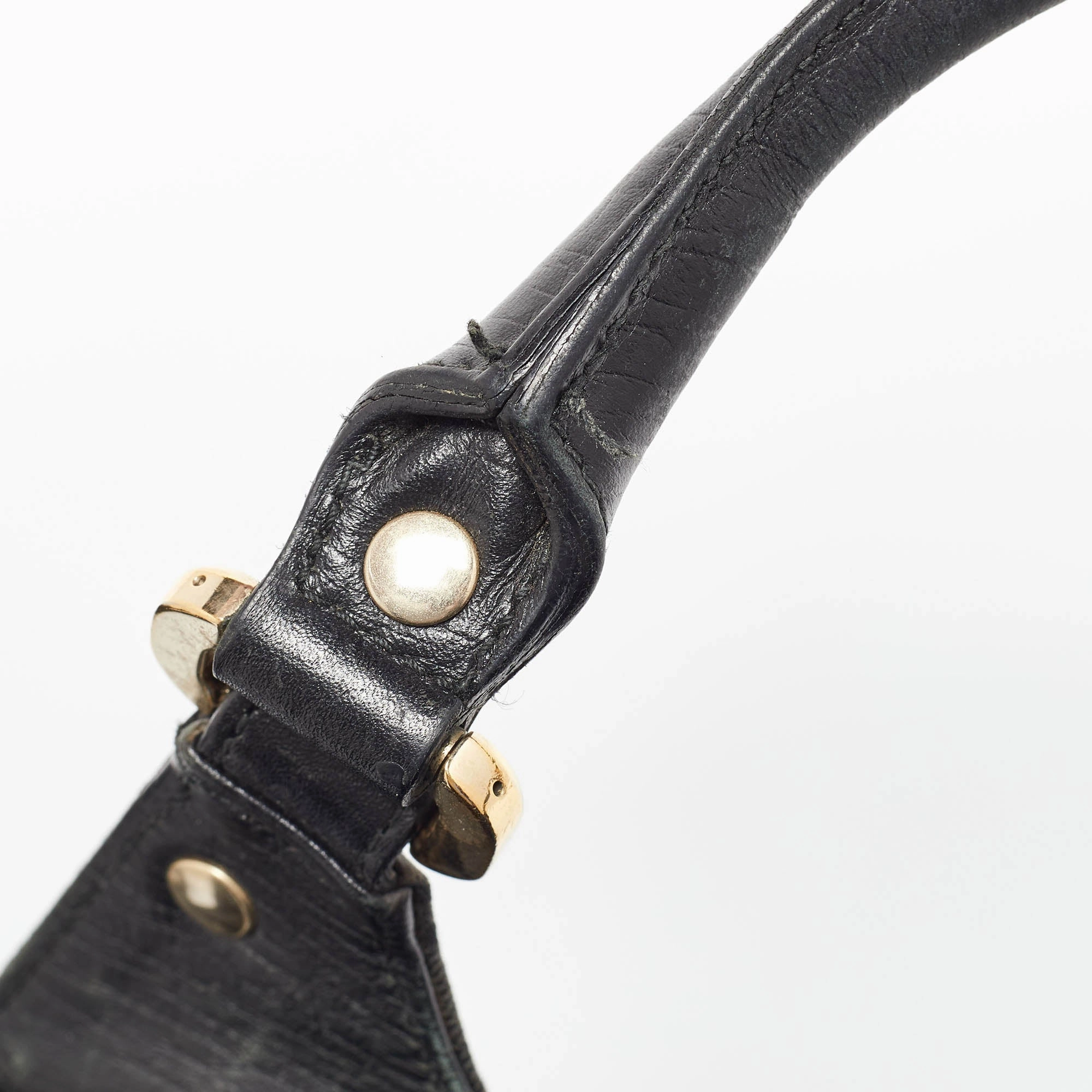 Gucci Black Gg Canvas And Leather Junco Shoulder Bag
