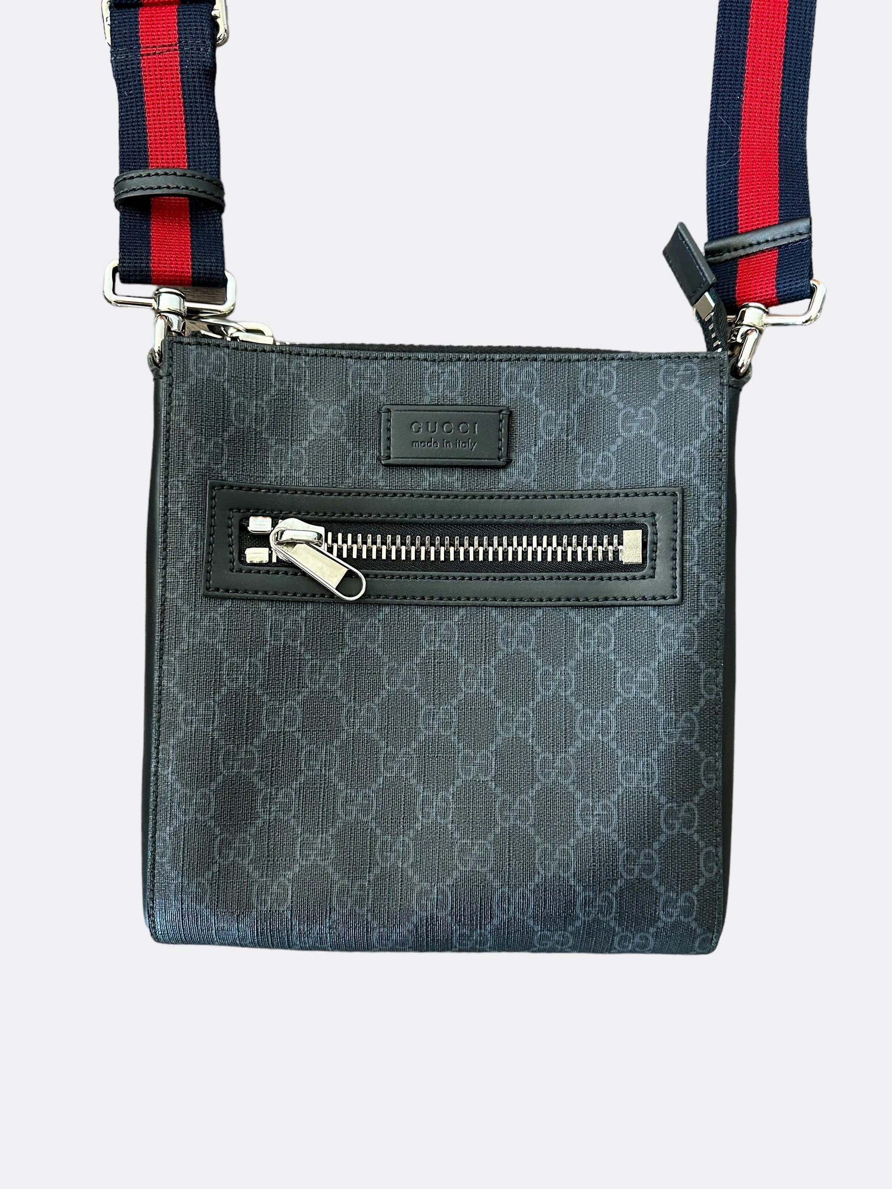 Gucci Black GG Monogram Small Messenger Bag