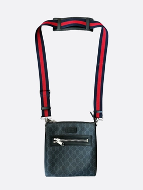Gucci Black GG Monogram Small Messenger Bag