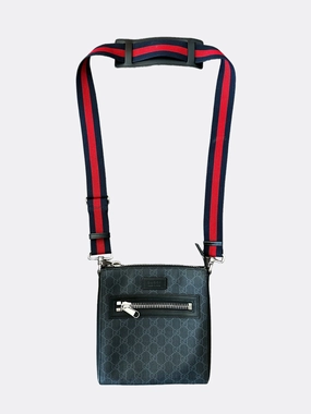 Gucci Black GG Monogram Small Messenger Bag