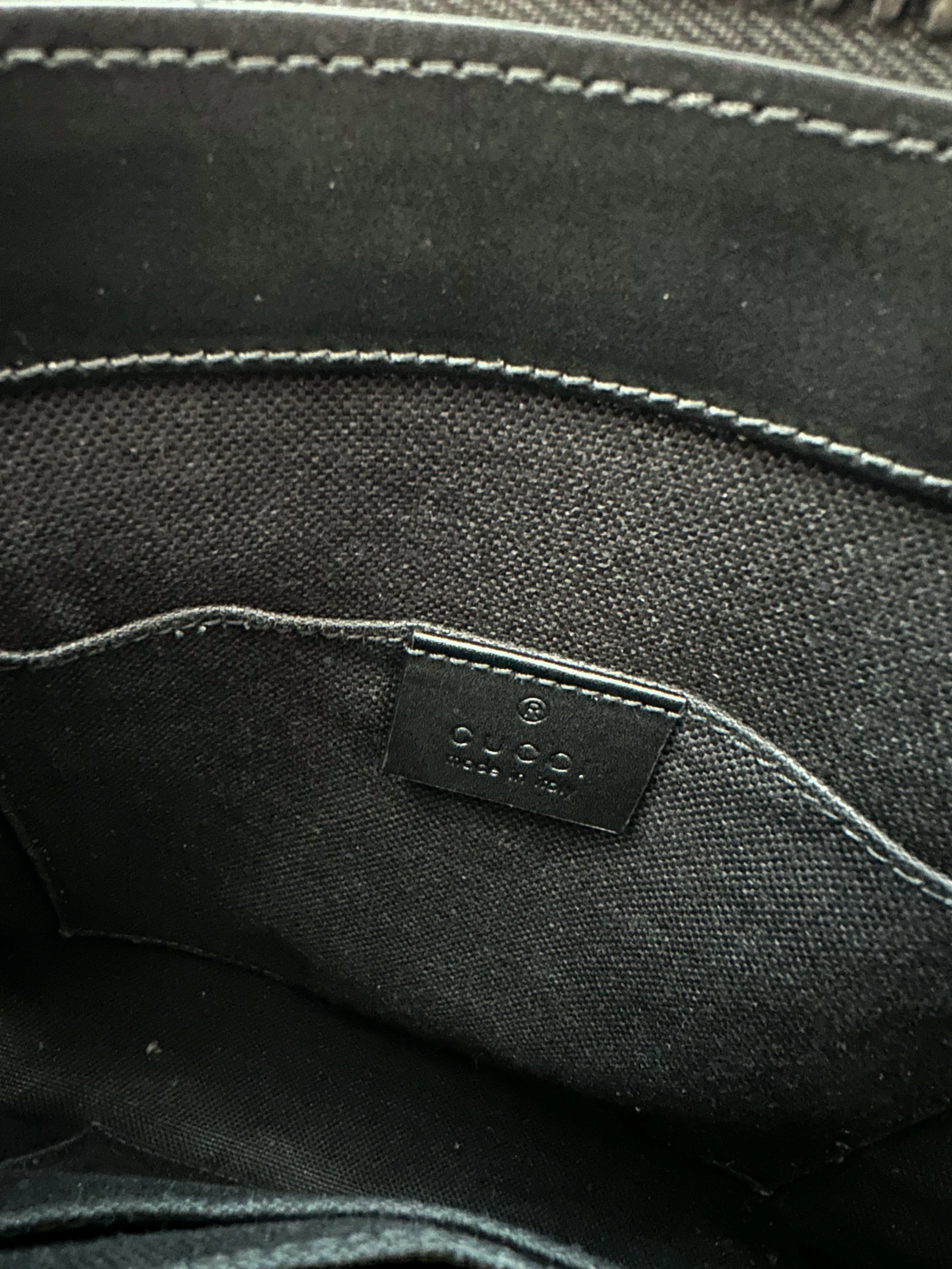 Gucci Black GG Monogram Small Messenger Bag