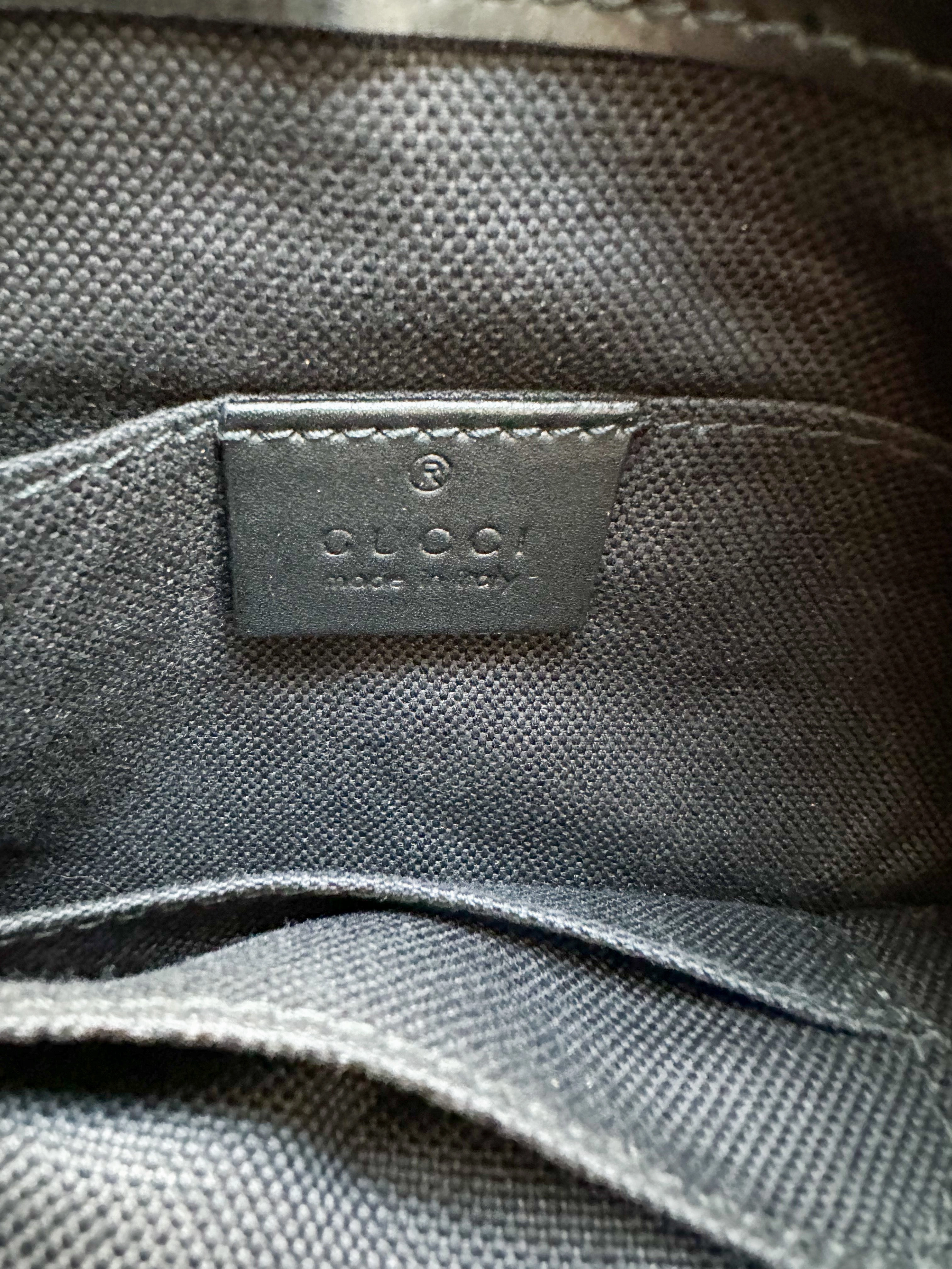 Gucci Black GG Monogram Small Messenger Bag
