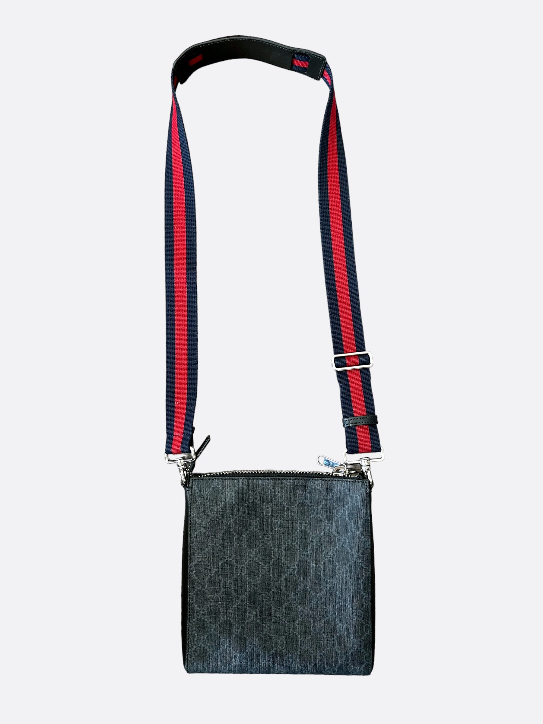 Gucci Black GG Monogram Small Messenger Bag