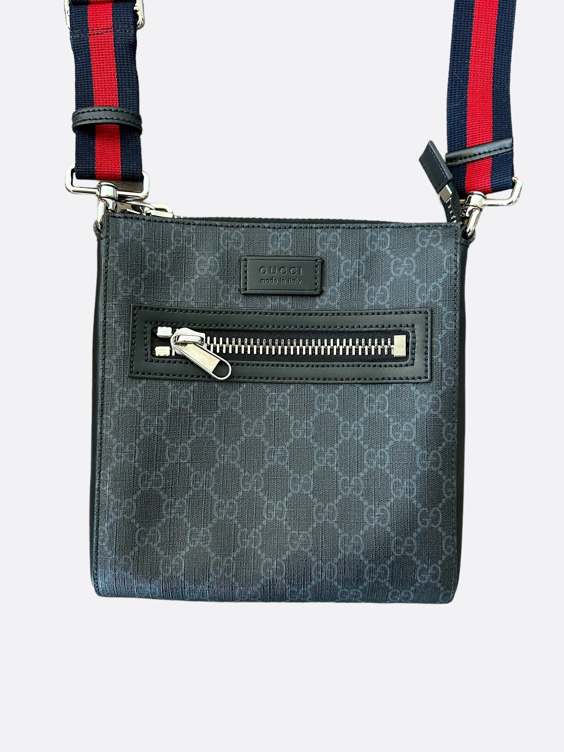 Gucci Black GG Monogram Small Messenger Bag
