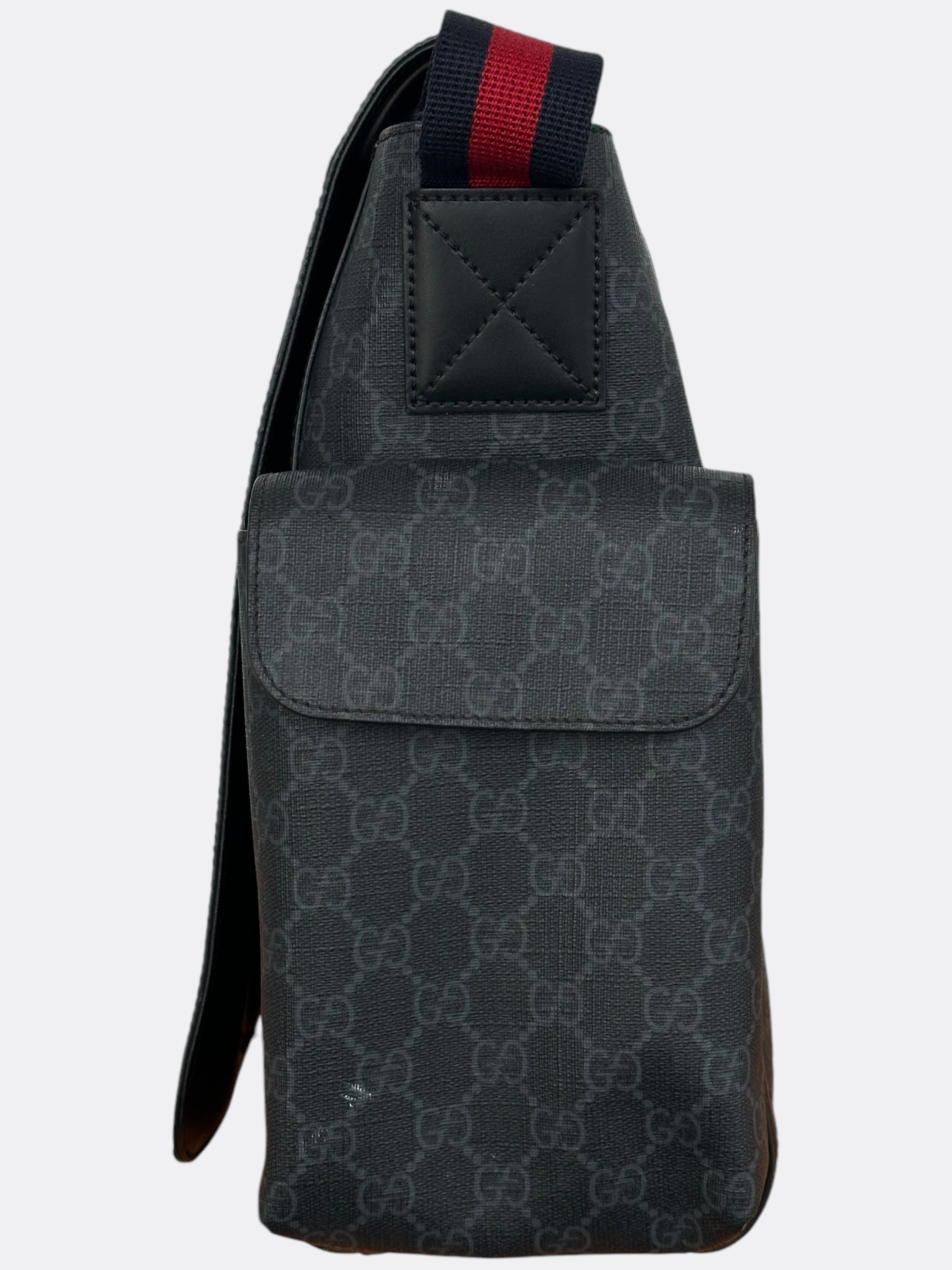 Gucci Black GG Supreme Monogram Diaper Bag