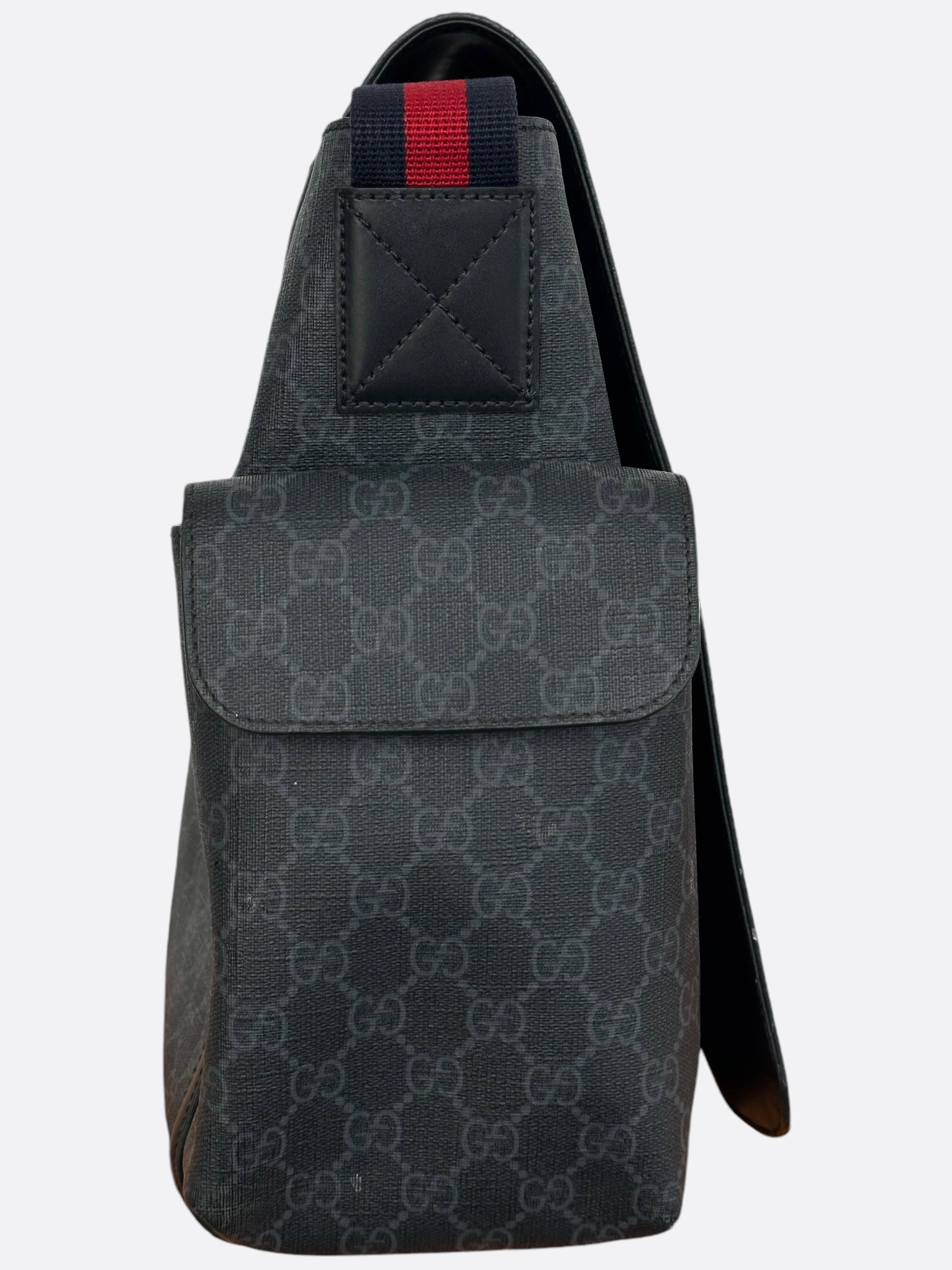 Gucci Black GG Supreme Monogram Diaper Bag