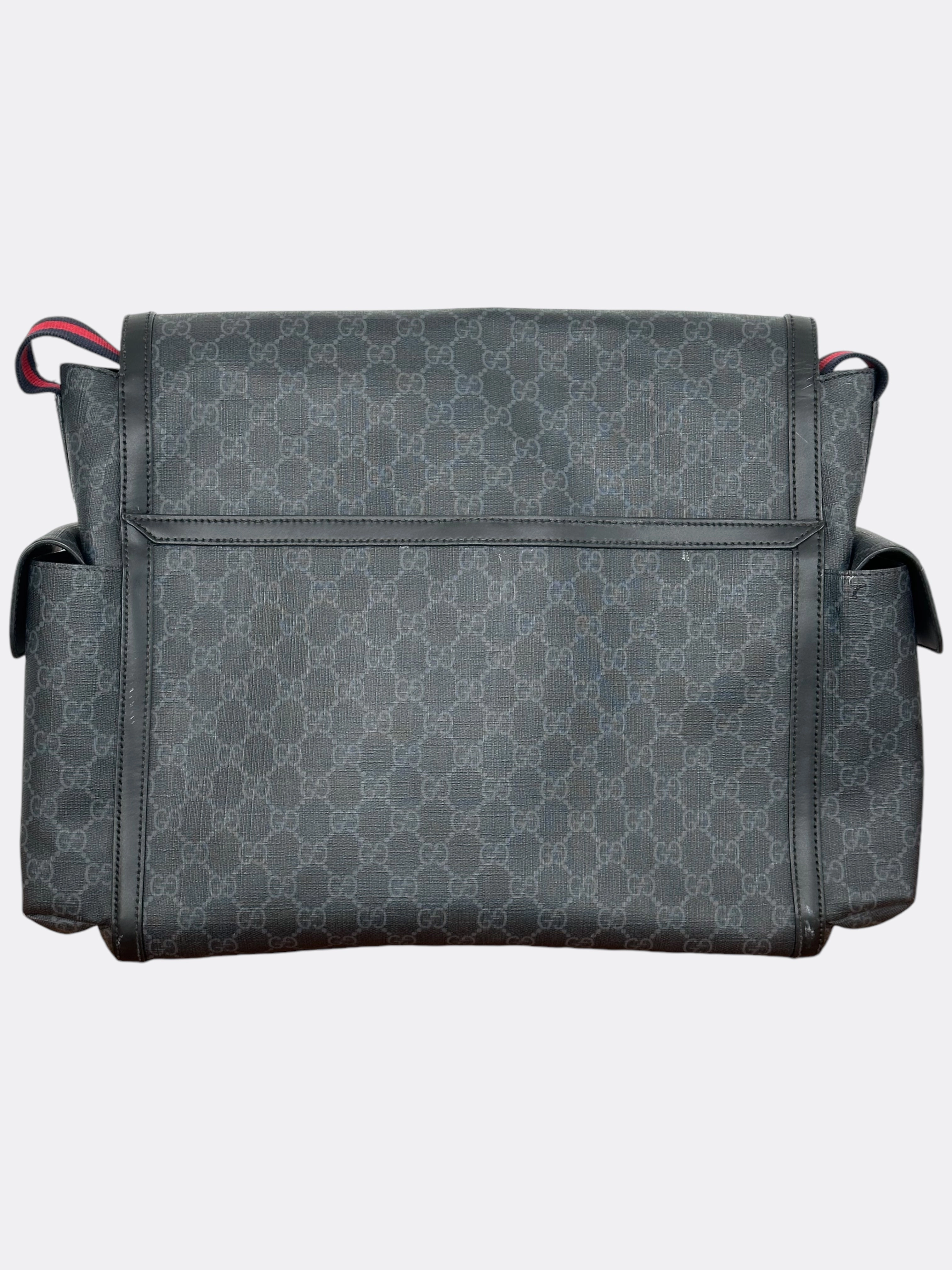 Gucci Black GG Supreme Monogram Diaper Bag