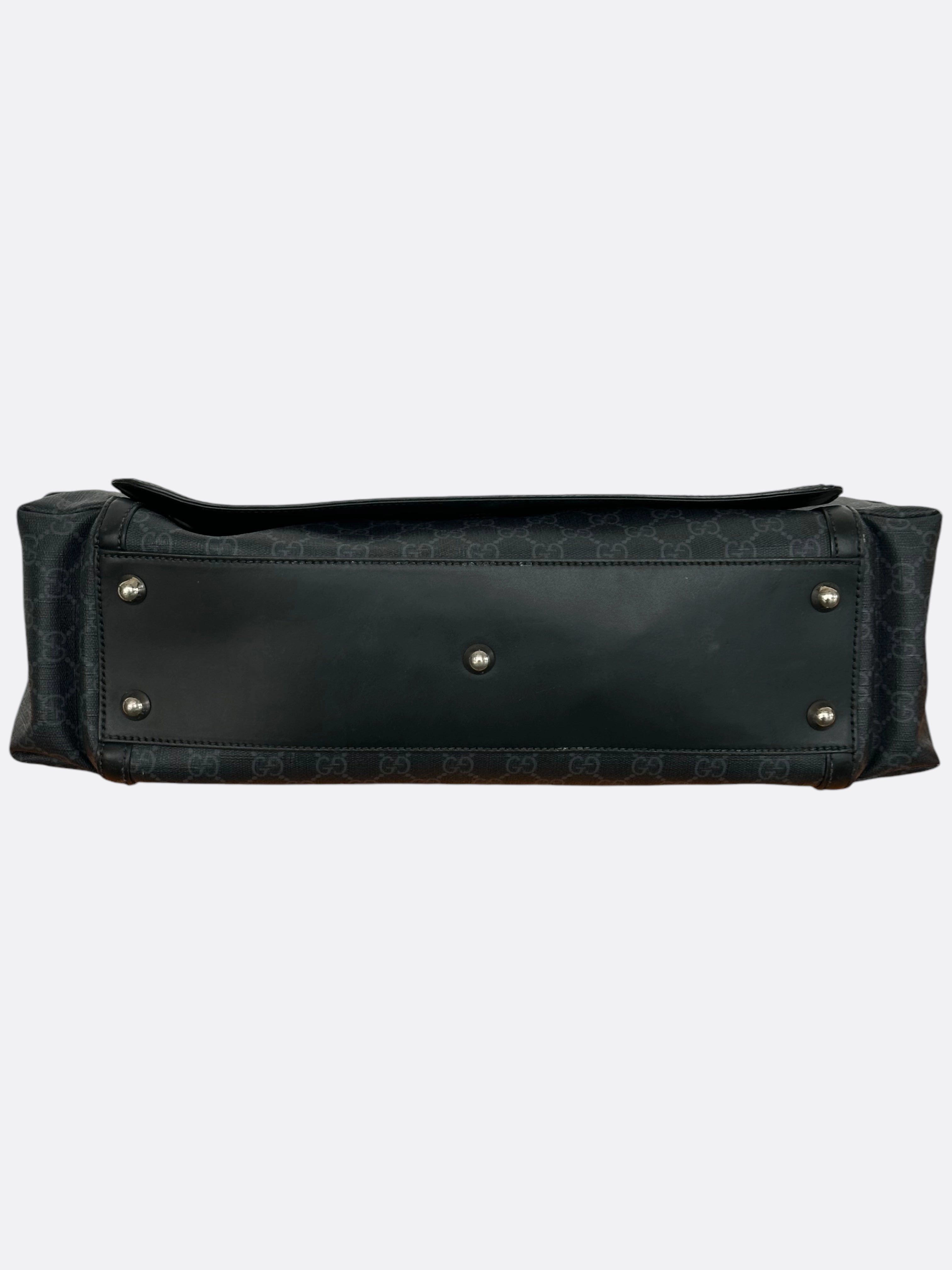 Gucci Black GG Supreme Monogram Diaper Bag