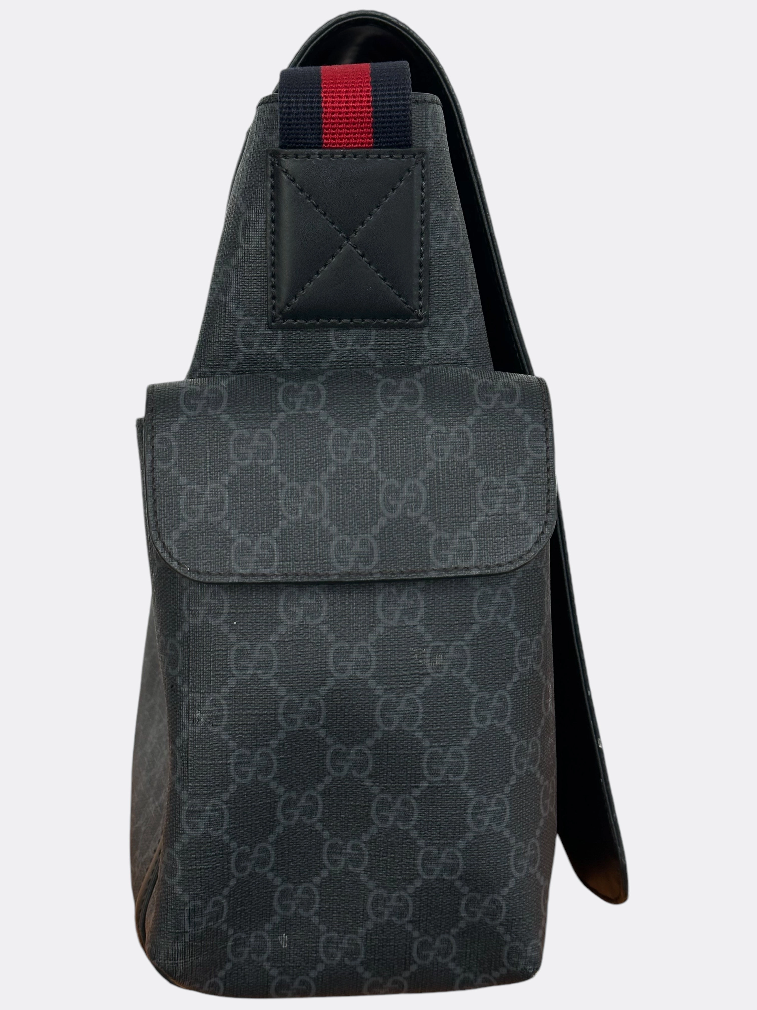Gucci Black GG Supreme Monogram Diaper Bag