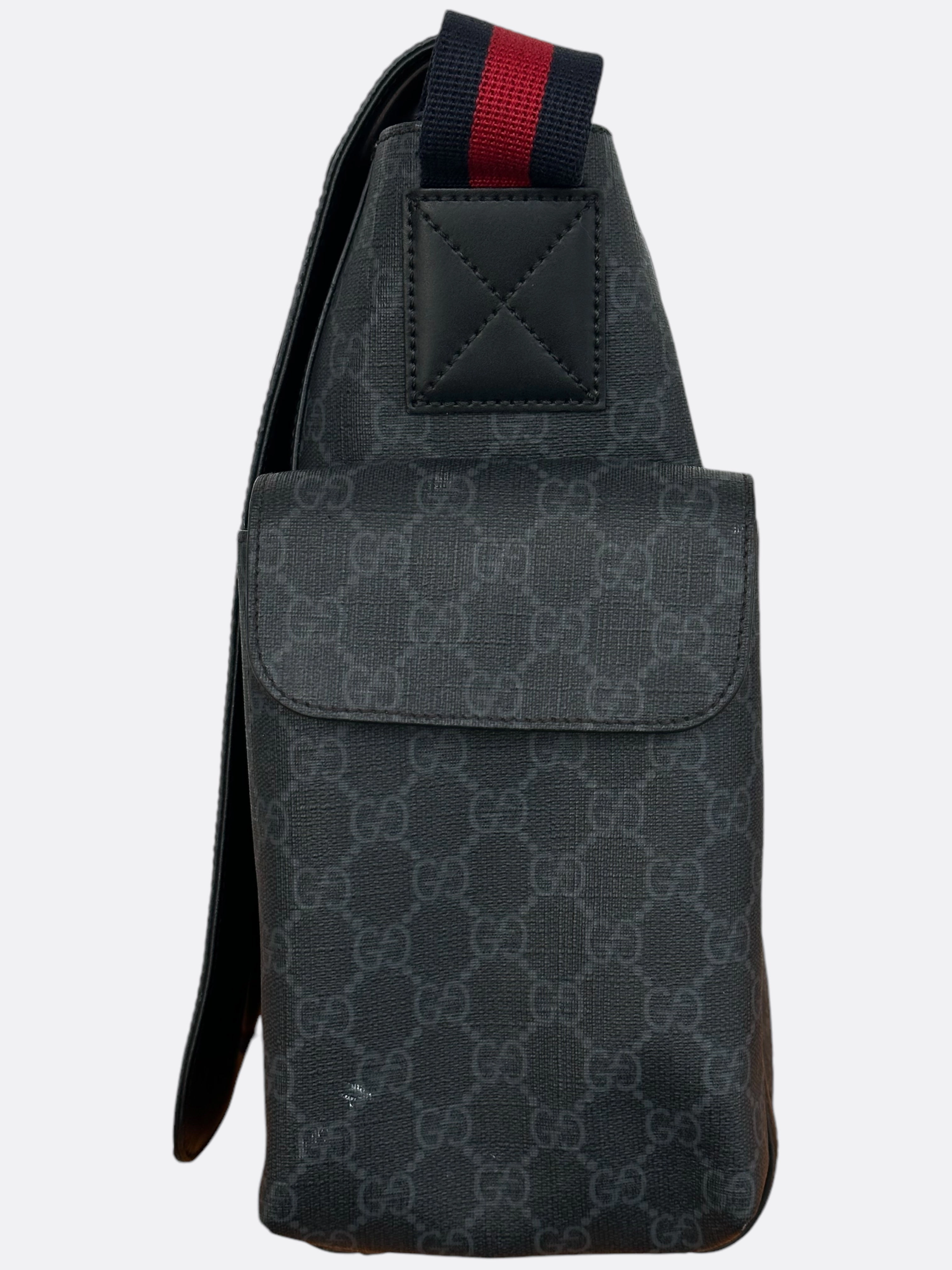 Gucci Black GG Supreme Monogram Diaper Bag