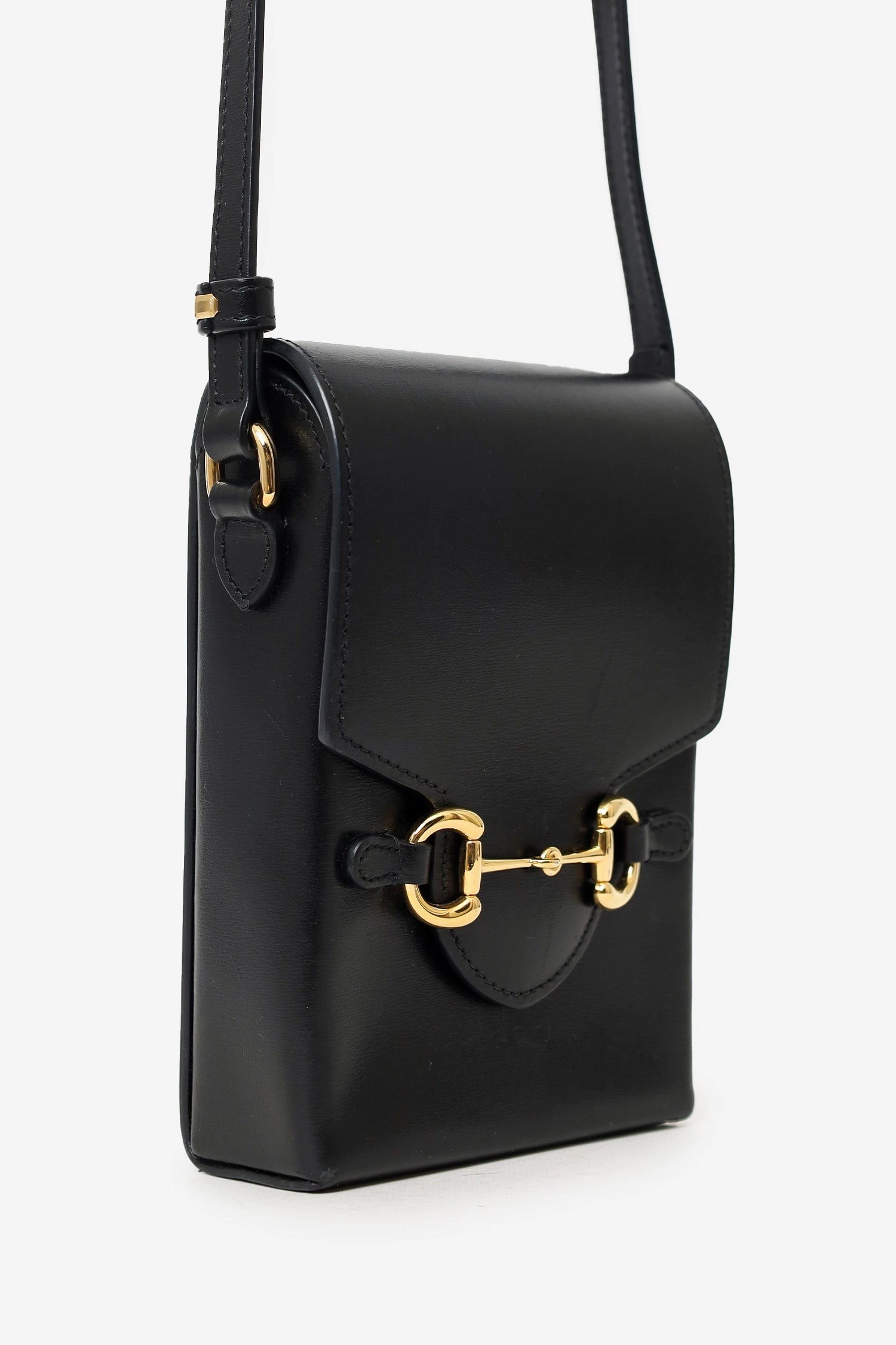 Gucci Black Leather Mini Horsebit 1955 Crossbody Bag