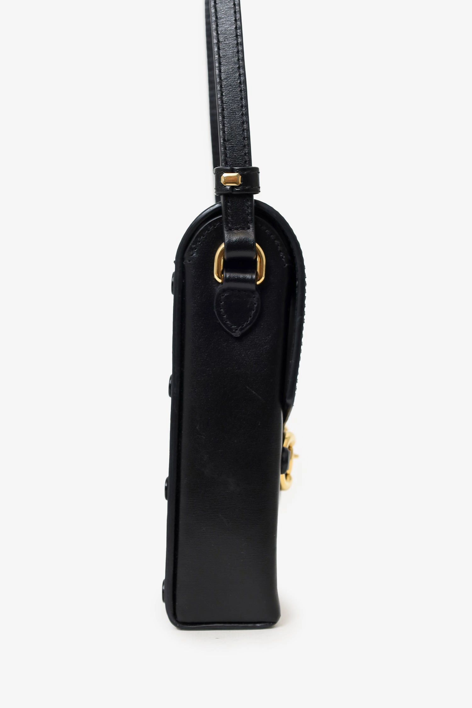 Gucci Black Leather Mini Horsebit 1955 Crossbody Bag