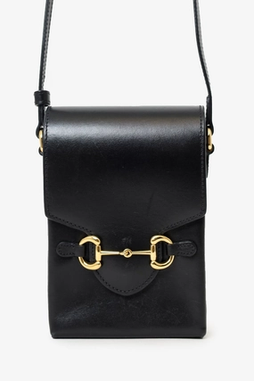 Gucci Black Leather Mini Horsebit 1955 Crossbody Bag