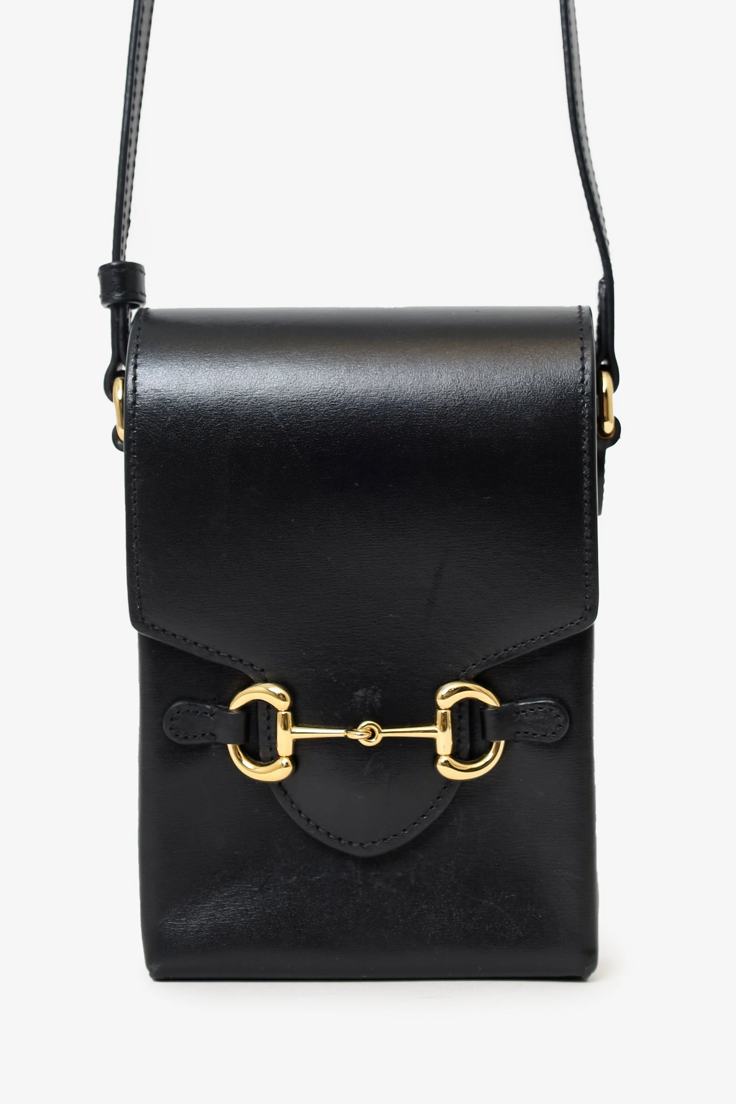 Gucci Black Leather Mini Horsebit 1955 Crossbody Bag