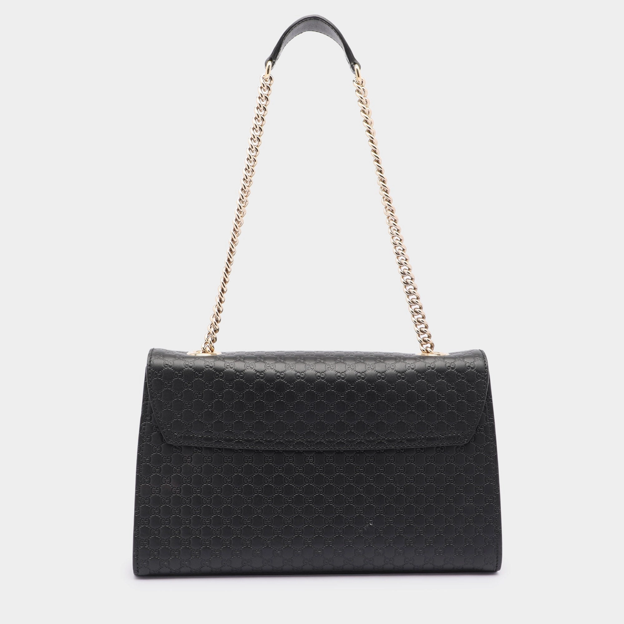 Gucci Black Microguccissima Leather Medium Emily Chain Shoulder Bag