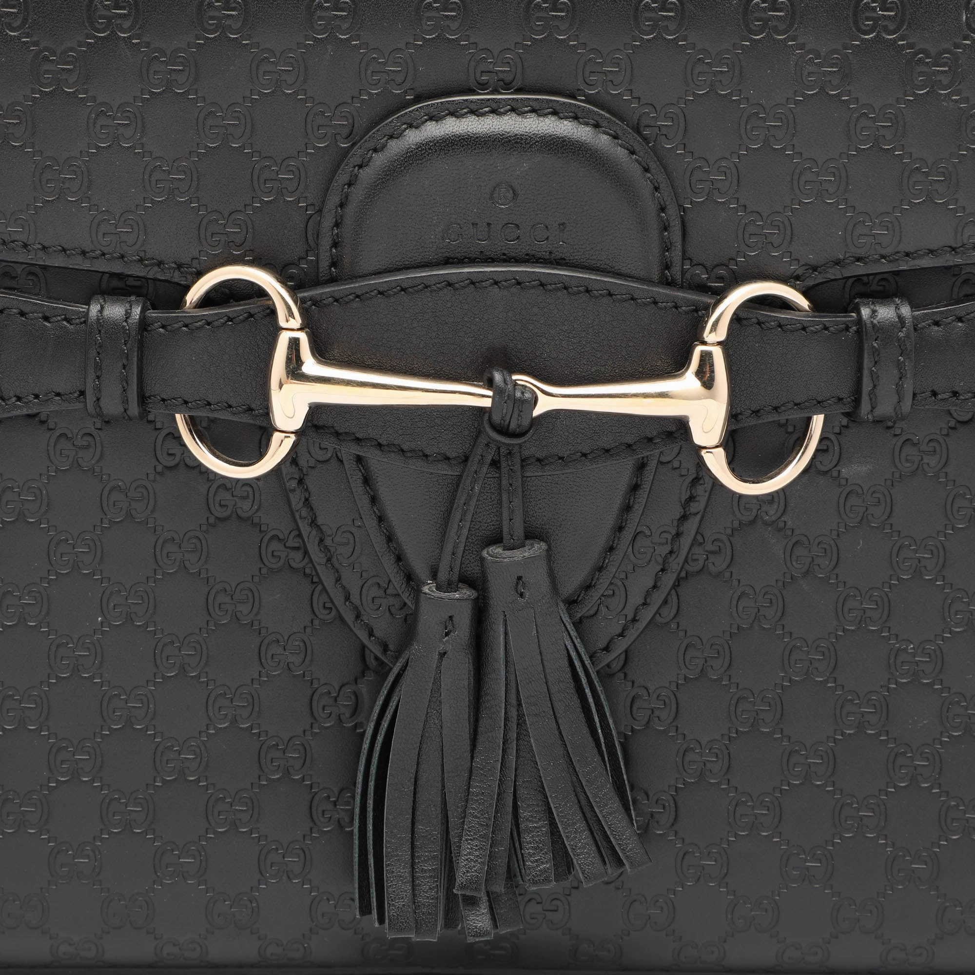 Gucci Black Microguccissima Leather Medium Emily Chain Shoulder Bag