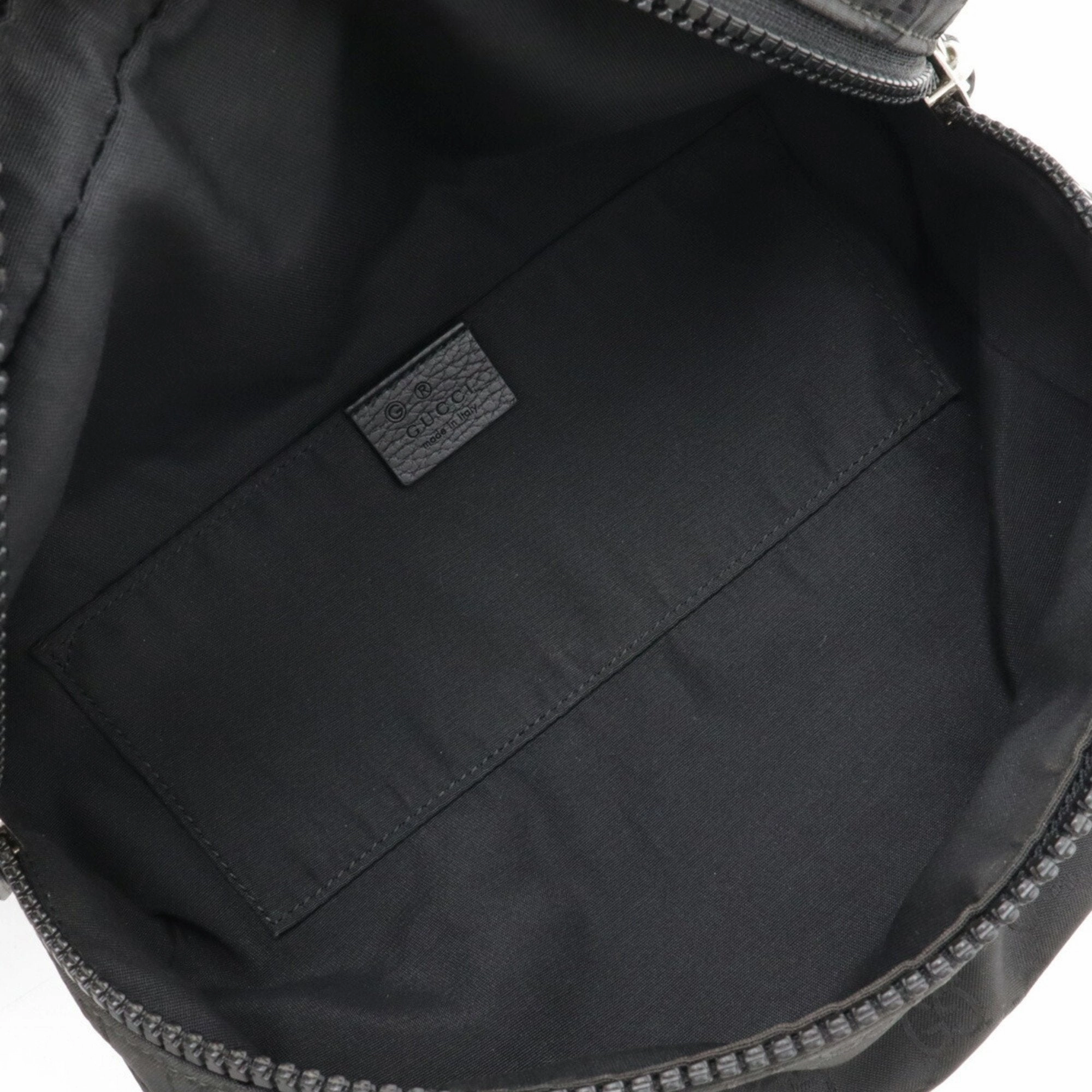 Gucci Black Nylon Leather Shoulder Bag Sling Bag ()