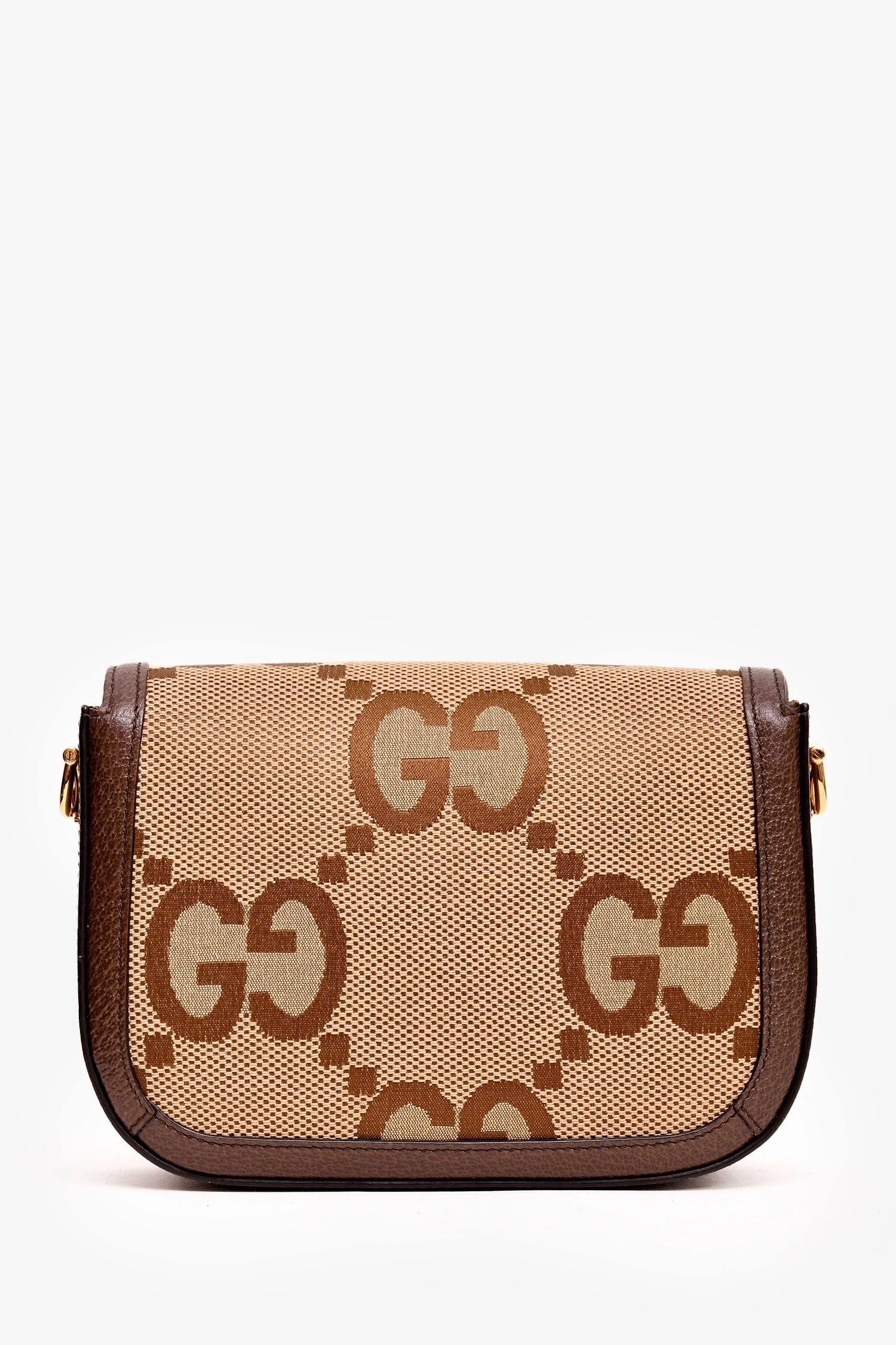 Gucci Brown Canvas/Leather GG Supreme Horsebit 1955 Shoulder Bag With Web Strap