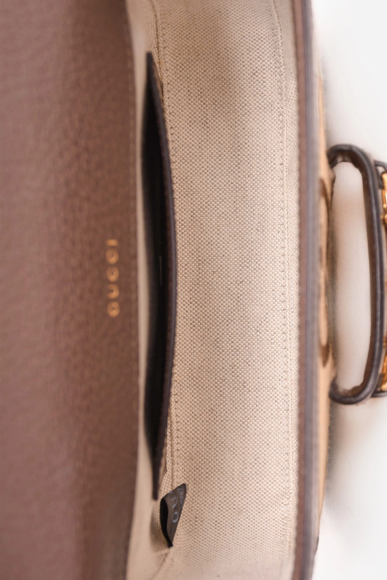 Gucci Brown Canvas/Leather GG Supreme Horsebit 1955 Shoulder Bag With Web Strap