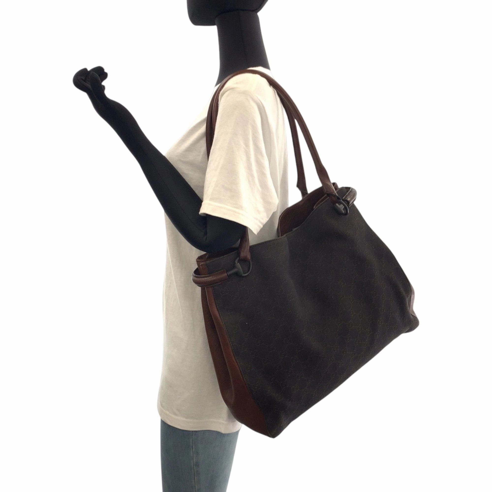 Gucci Brown Gg Canvas Shoulder Bag Tote Bag ()