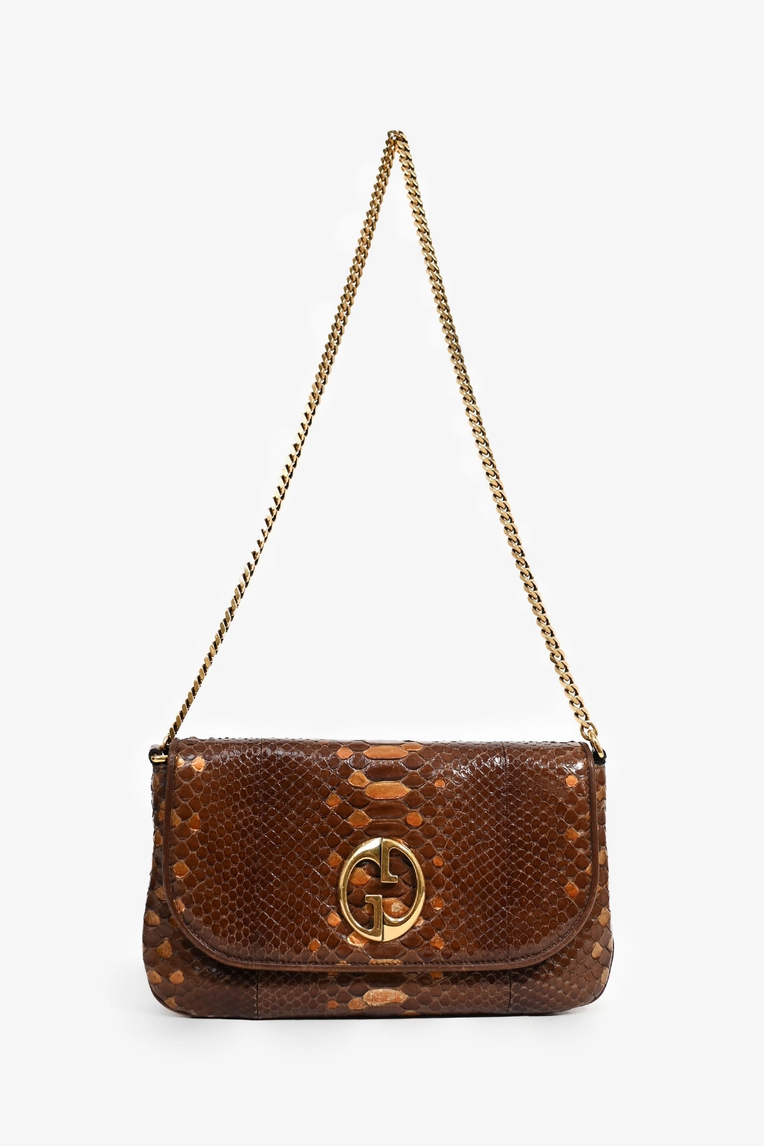 Gucci Brown Python '1973' Shoulder Bag