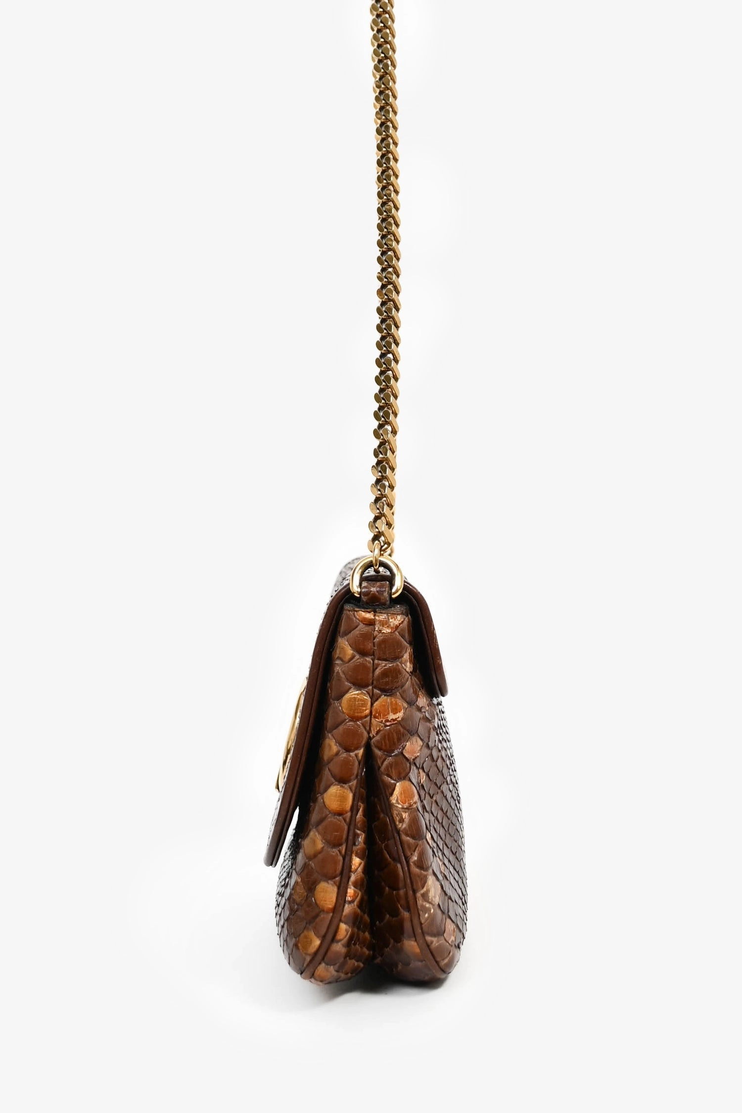 Gucci Brown Python '1973' Shoulder Bag
