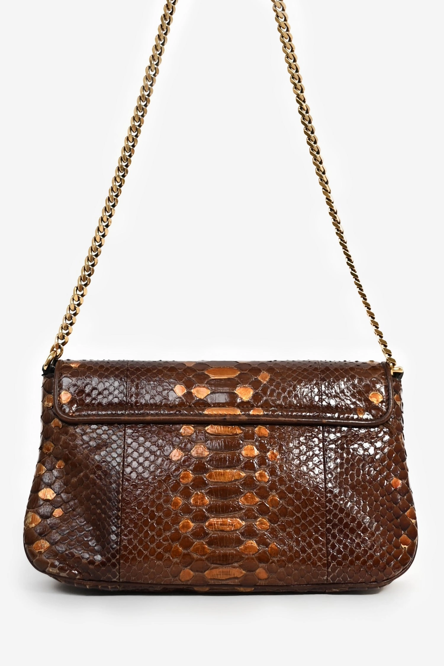 Gucci Brown Python '1973' Shoulder Bag