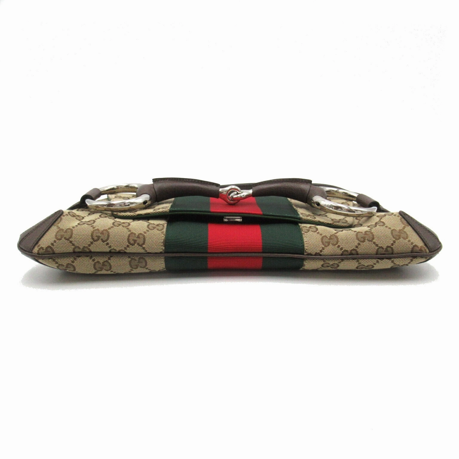 Gucci Canvas Horsebit Chain Medium Shoulder Bag