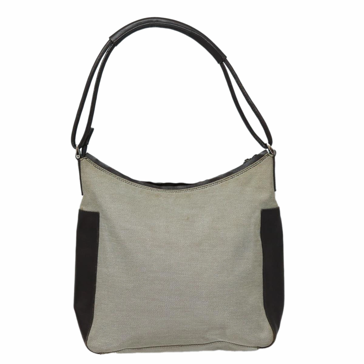 GUCCI Canvas Leather Shoulder Bag Beige 77112  fm3653