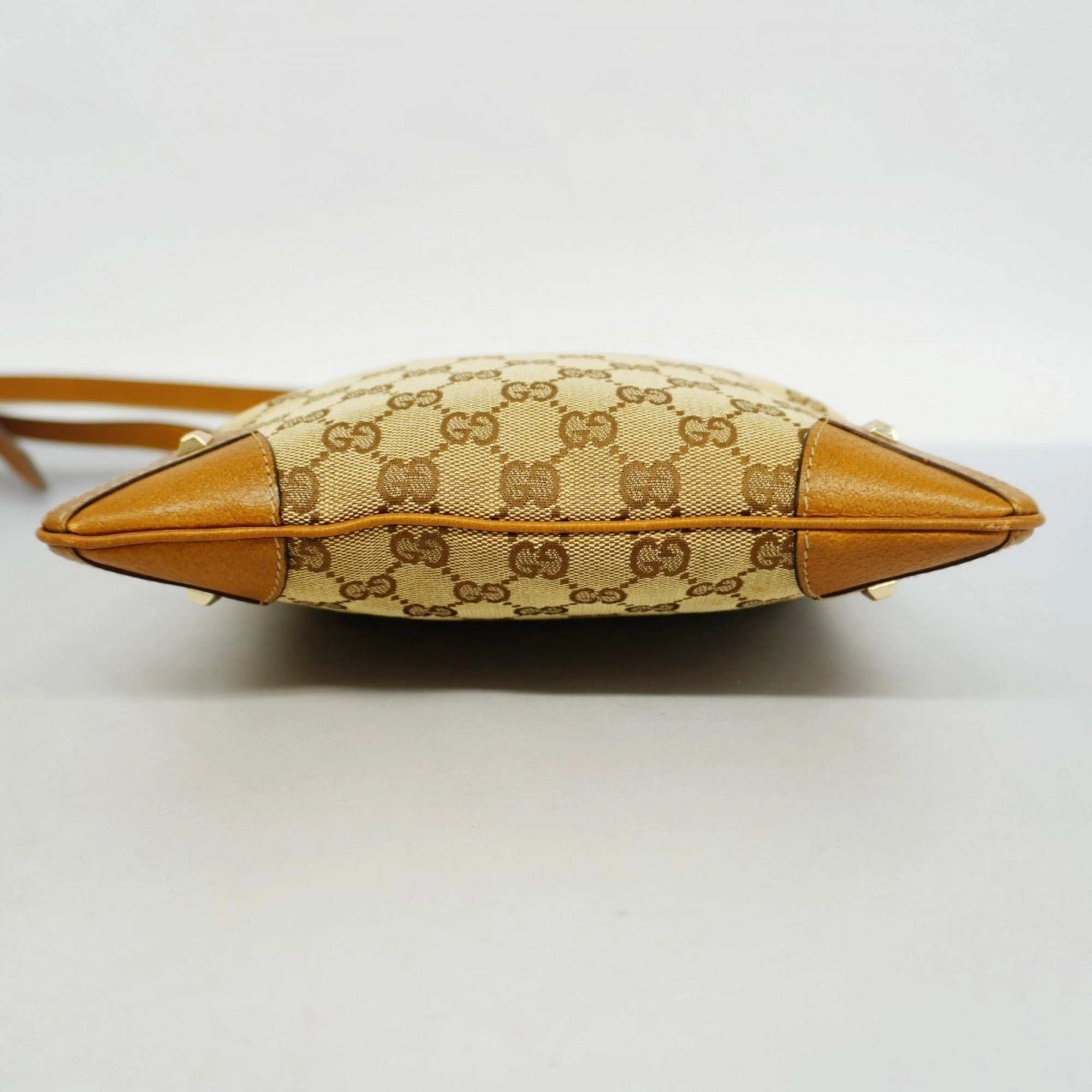 Gucci  Canvas Leather Shoulder Bag (Pre-Owned)