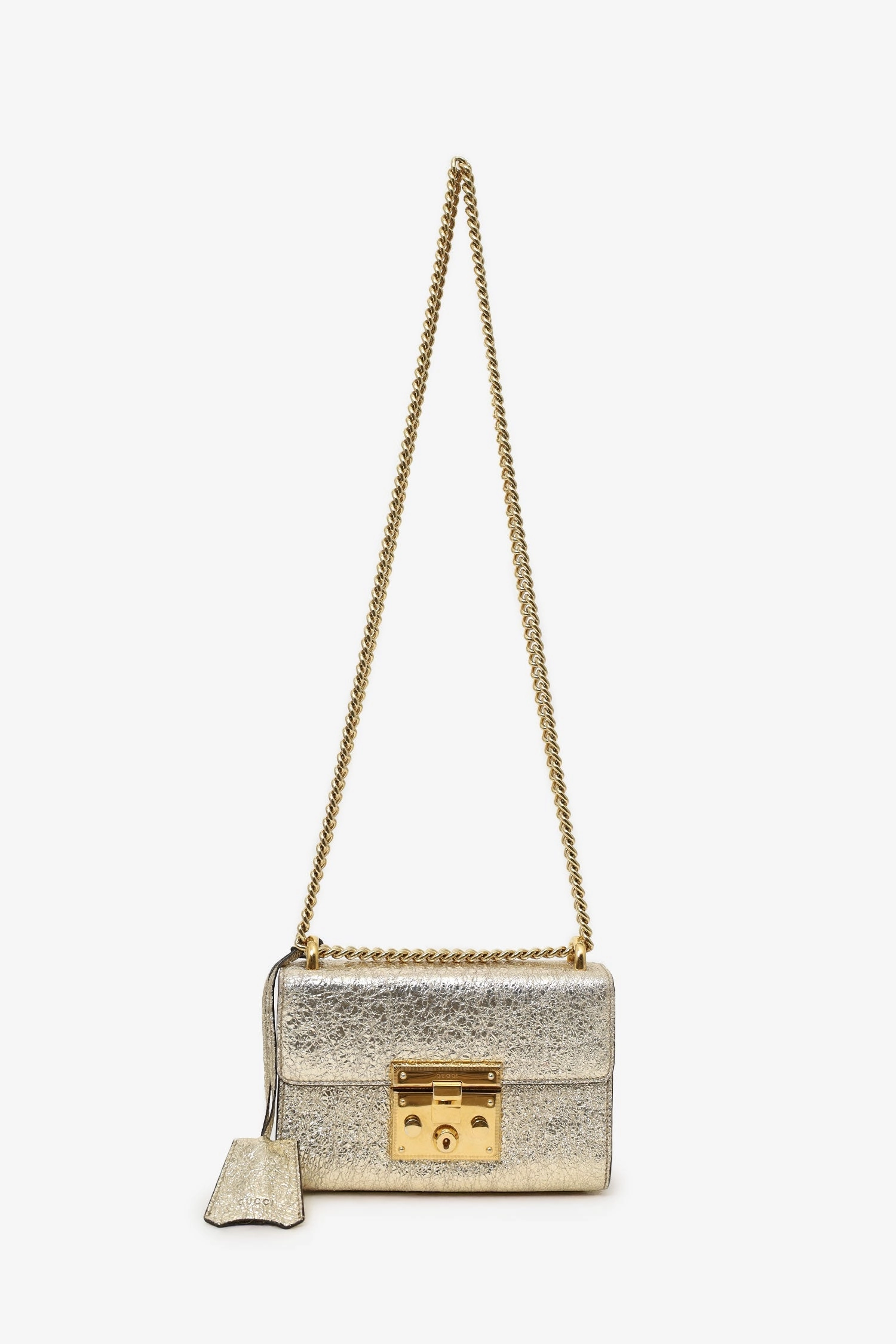 Gucci Crushed Gold Leather Padlock Bag (As Is)