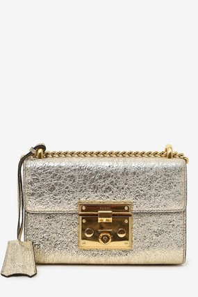 Gucci Crushed Gold Leather Padlock Bag (As Is)