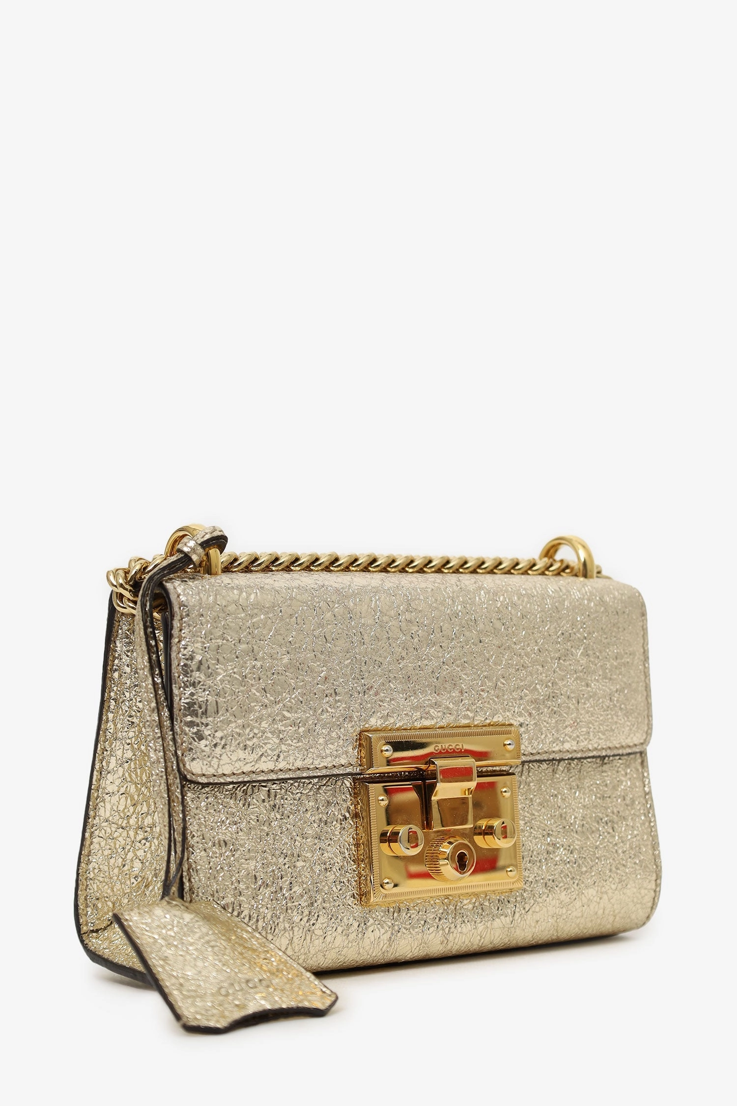 Gucci Crushed Gold Leather Padlock Bag (As Is)