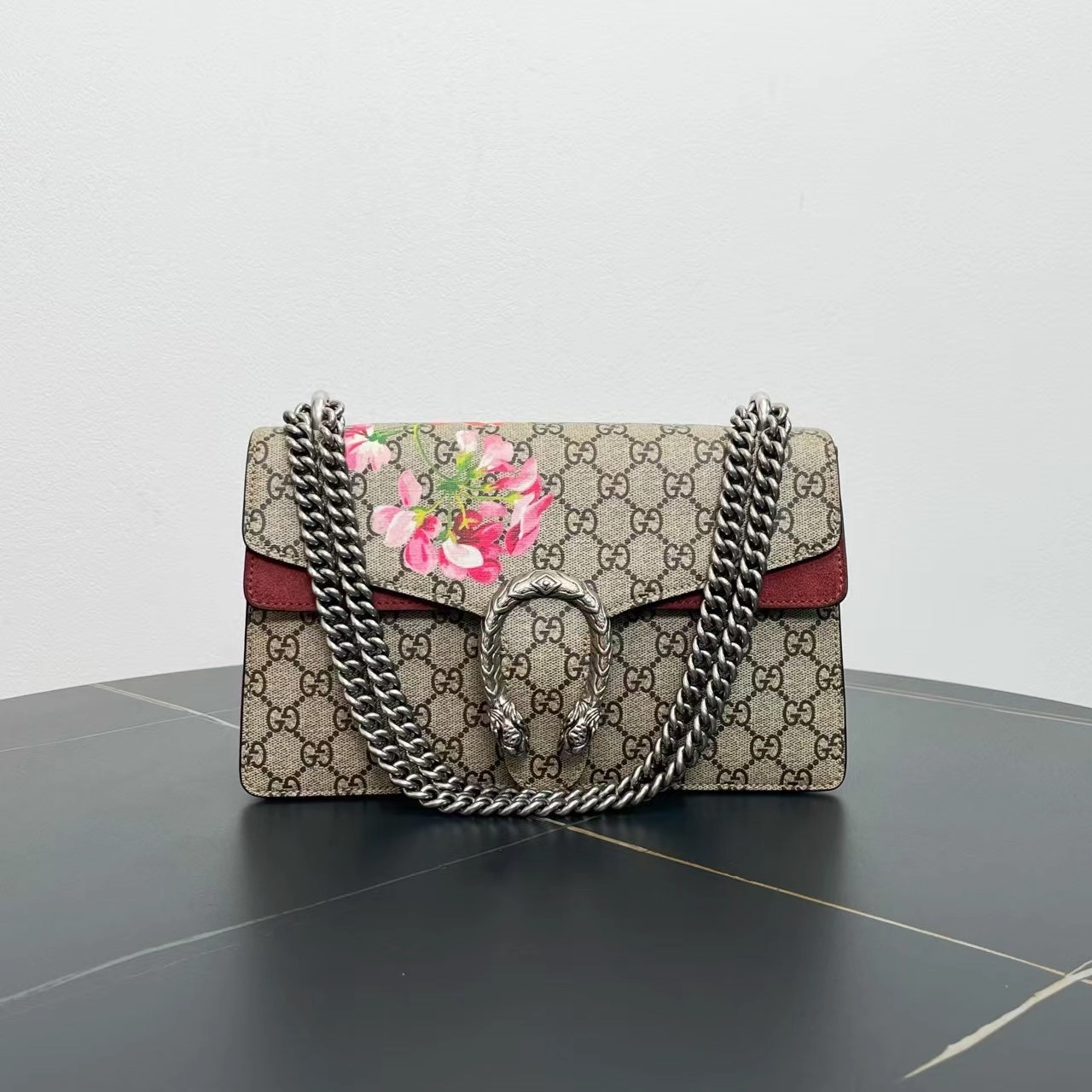 Gucci Dionysus Floral Beige Canvas Shoulder Bag
