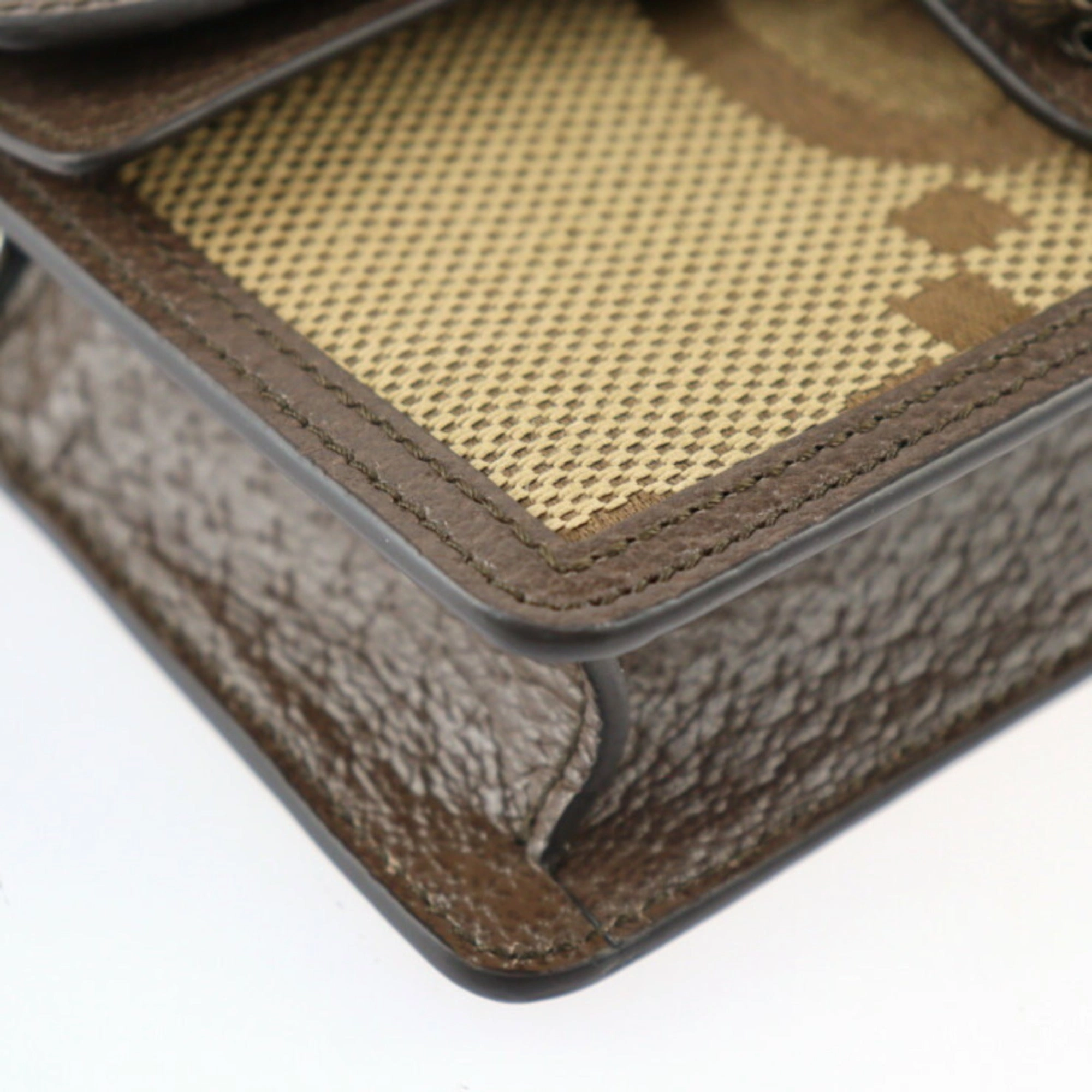 Gucci Gg Canvas  Gg Canvas Leather Pochette Shoulder Bag (Pre-Owned)