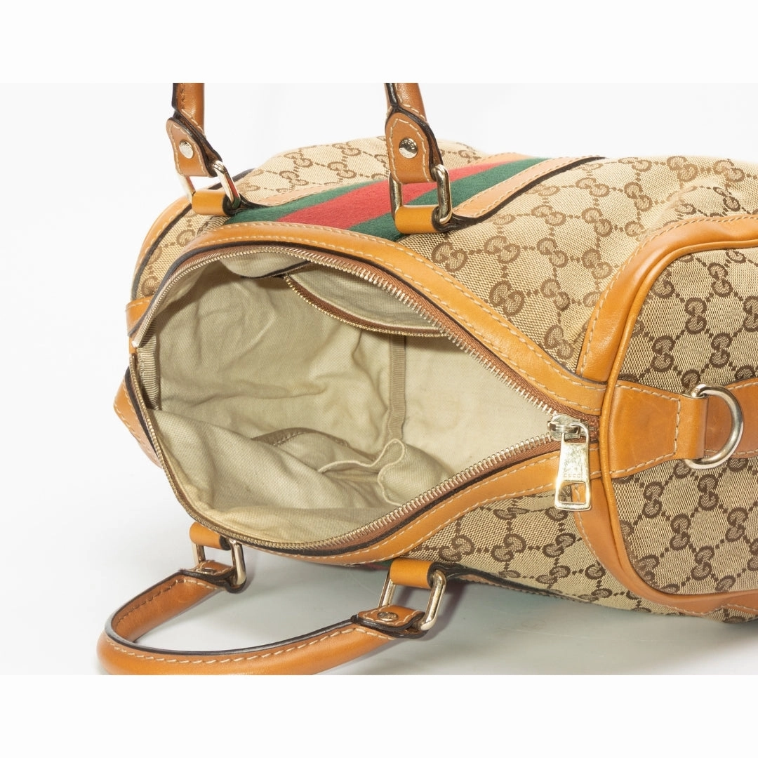 Gucci GG Canvas Medium Vintage Web Boston Bag