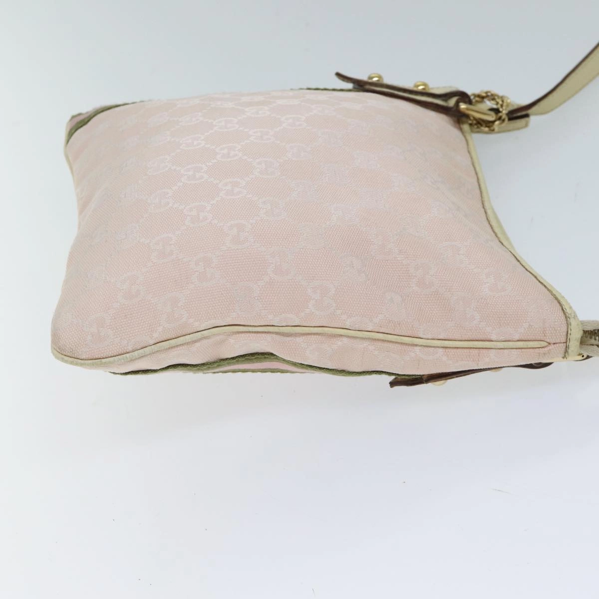 Gucci Gg Canvas Sherry Line Shoulder Bag Pink Khaki