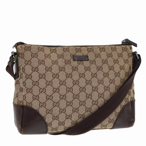 GUCCI GG Canvas Shoulder Bag Beige 114273  84223
