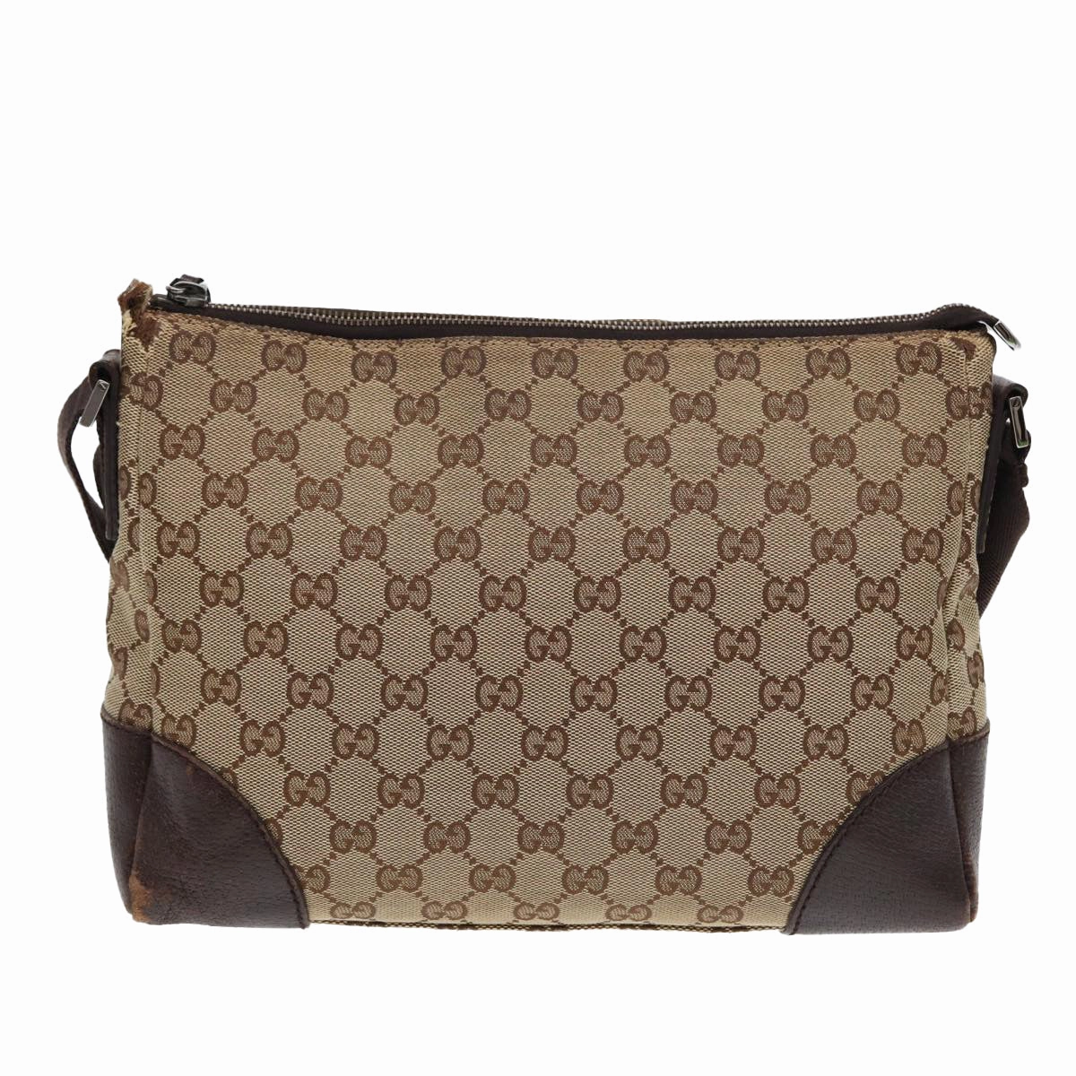 GUCCI GG Canvas Shoulder Bag Beige 114273  84223
