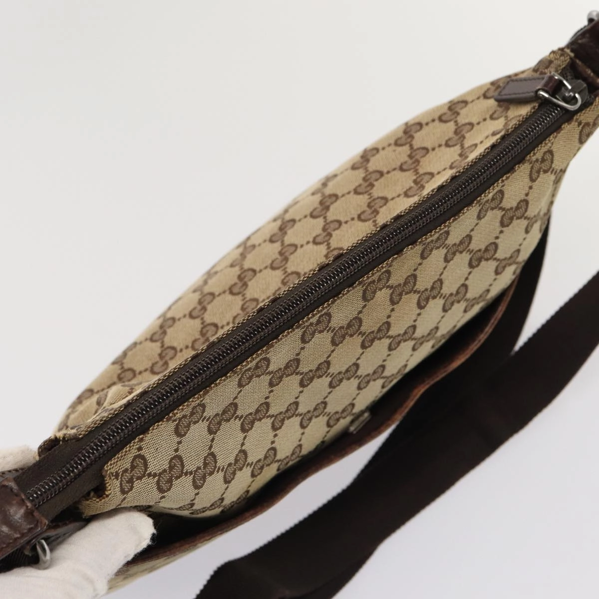 GUCCI GG Canvas Shoulder Bag Beige 145857  84432