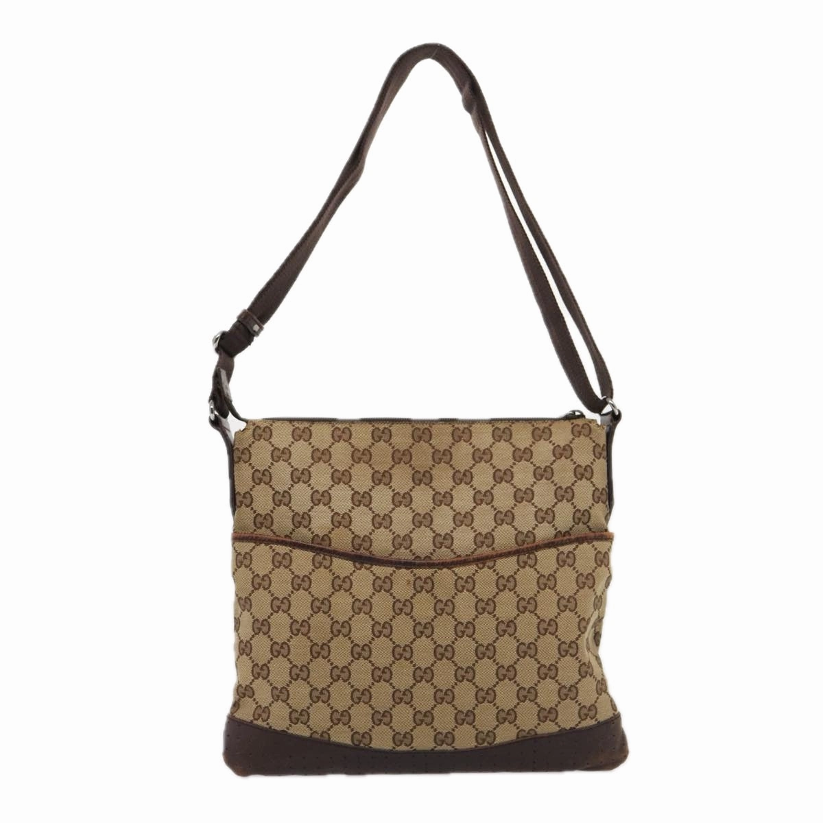 GUCCI GG Canvas Shoulder Bag Beige 145857  84432