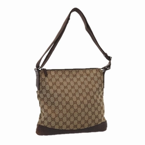 GUCCI GG Canvas Shoulder Bag Beige 145857  84432