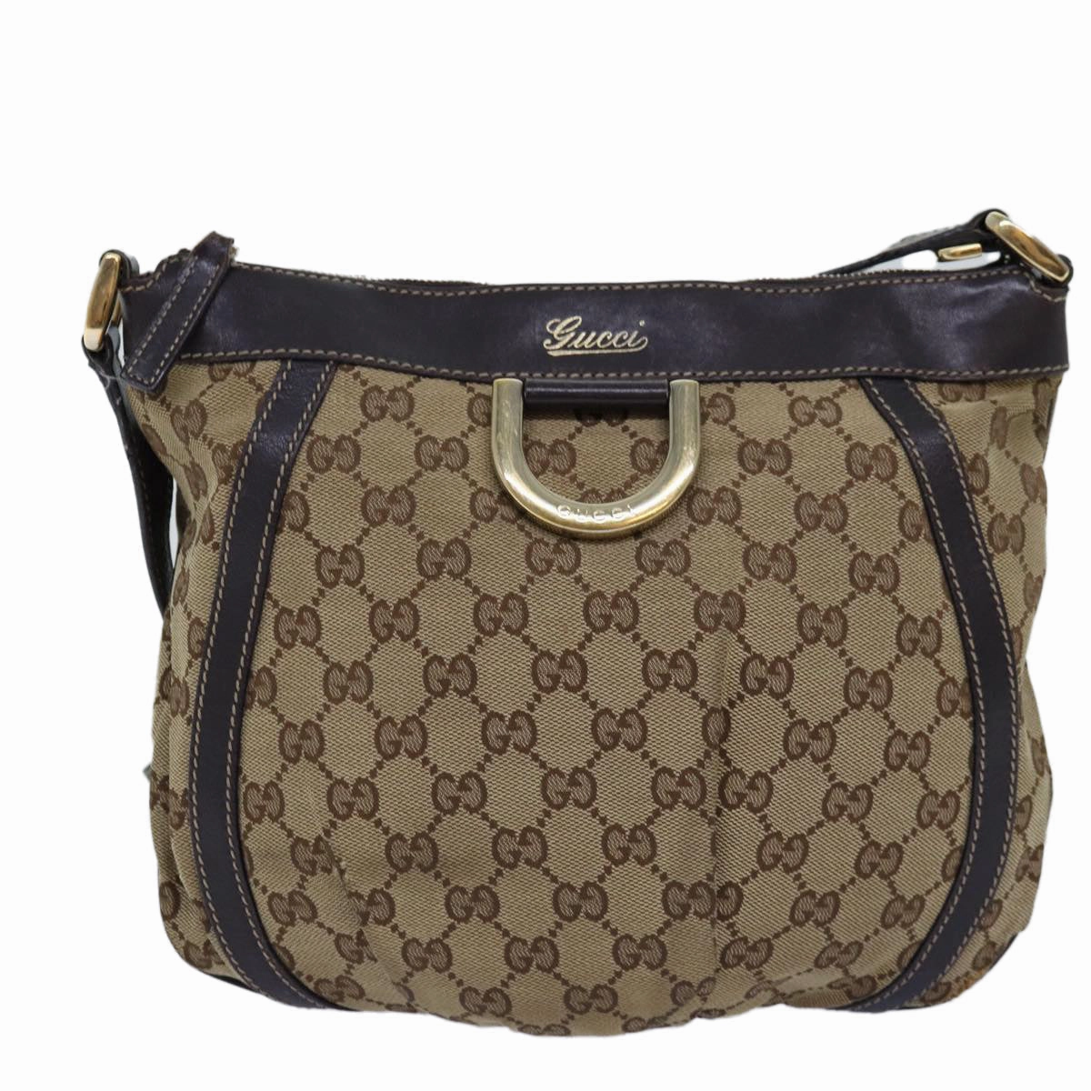 GUCCI GG Canvas Shoulder Bag Beige 203257  75598