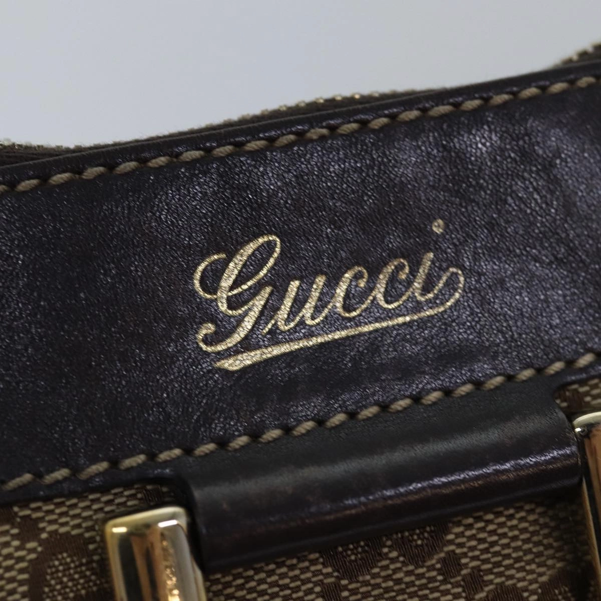 GUCCI GG Canvas Shoulder Bag Beige 203257  75598